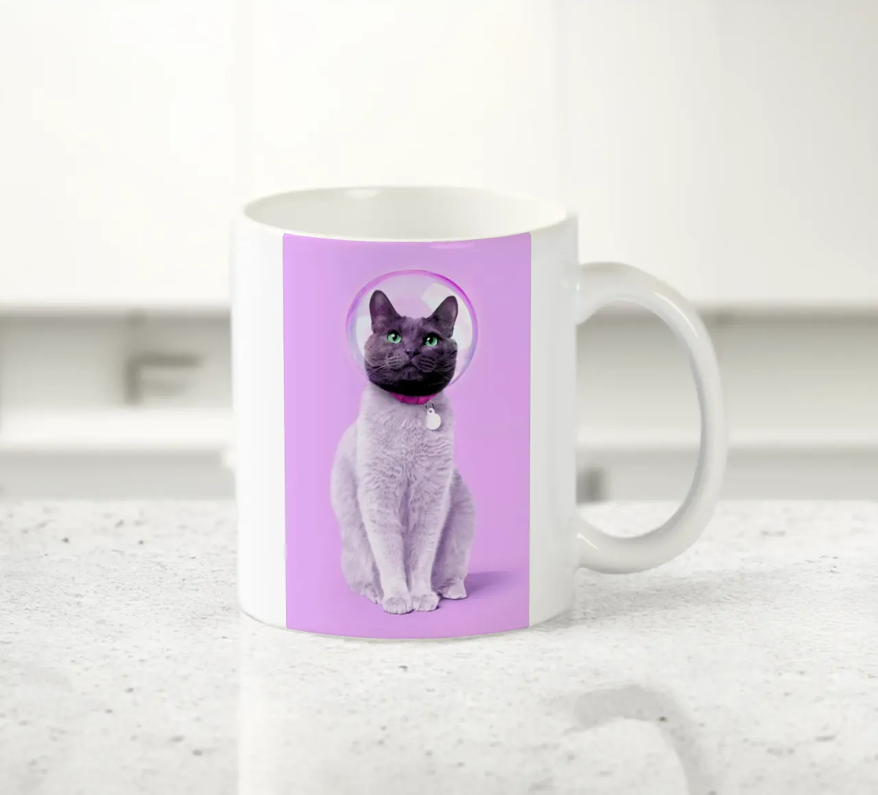 Space Cat ceramic mug by Paul Fuentes Design