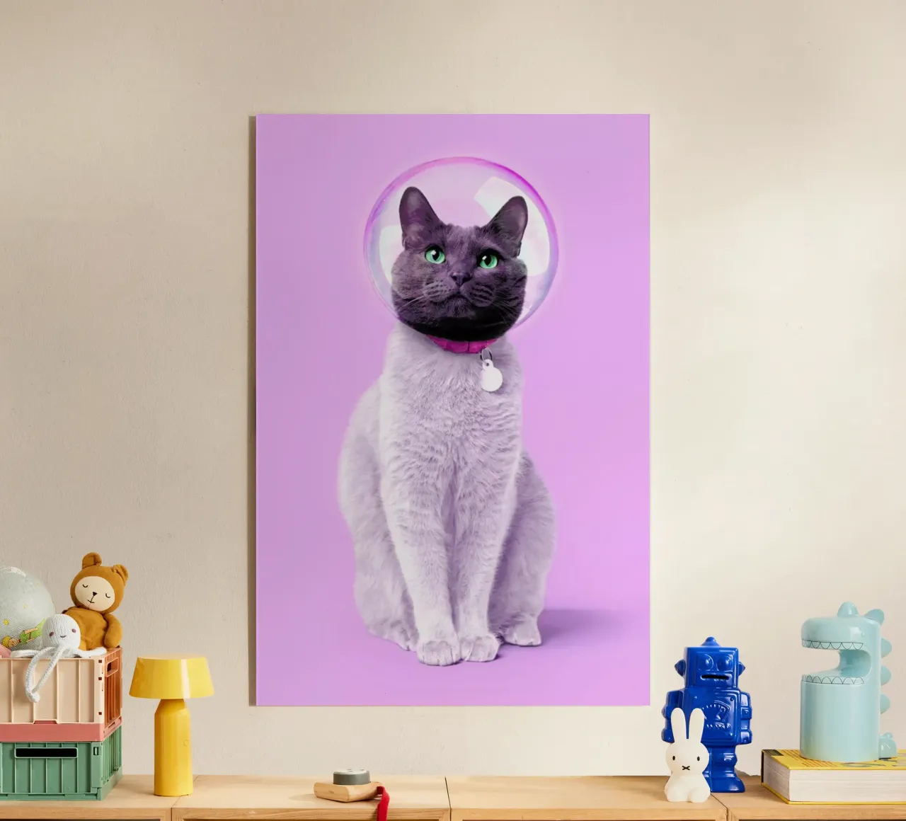 Space Cat acrylic glass by Paul Fuentes Design