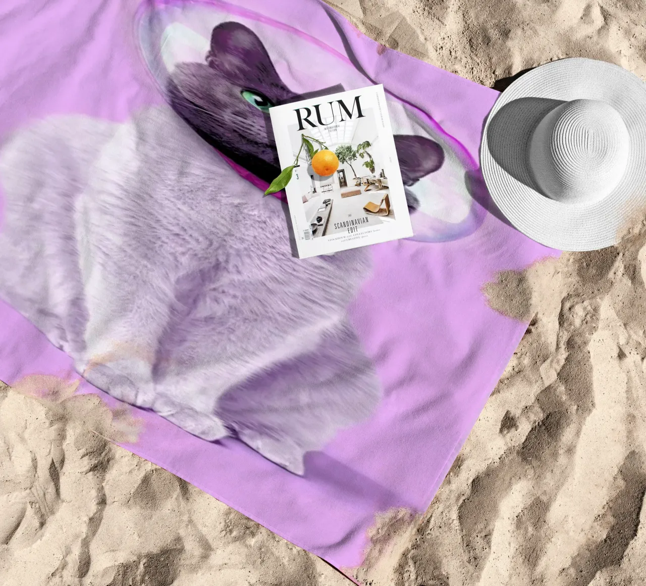 Space Cat beach towel by Paul Fuentes Design