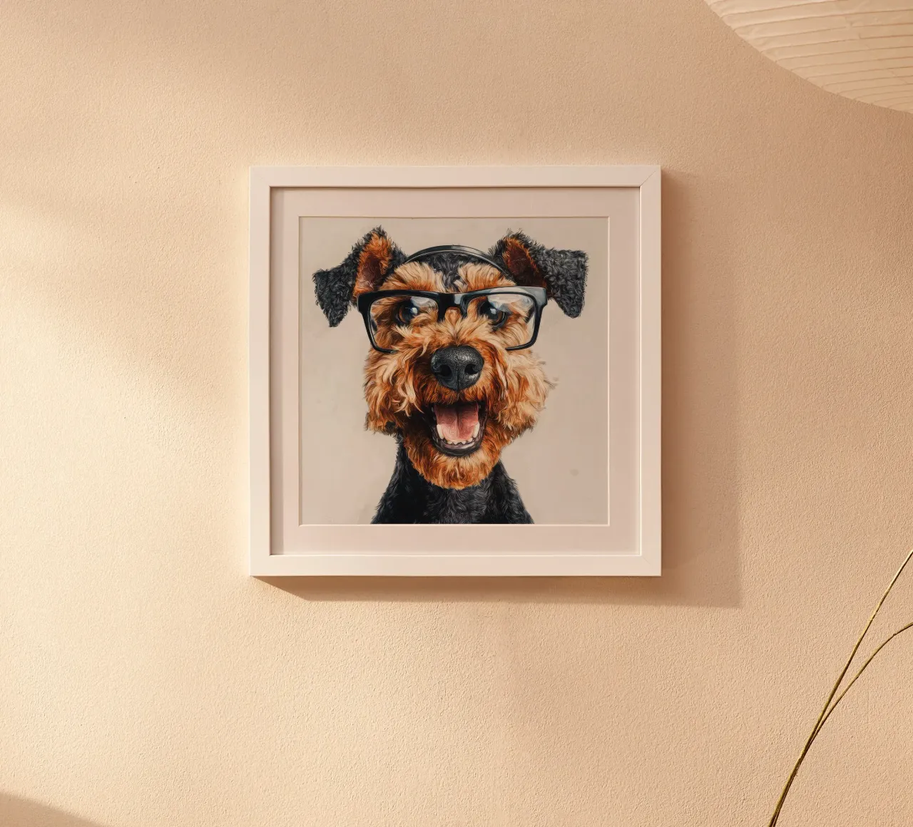 Divertente Airedale Terrier con gli occhiali poster da Funny Animals