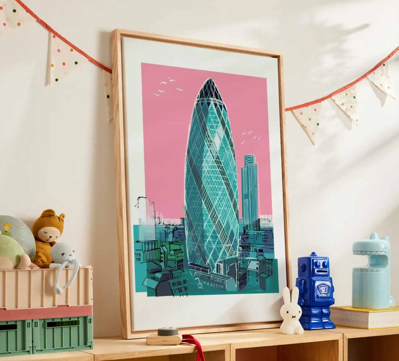 St. Mary Axe tela con Cornice a cassetta da Rocket68
