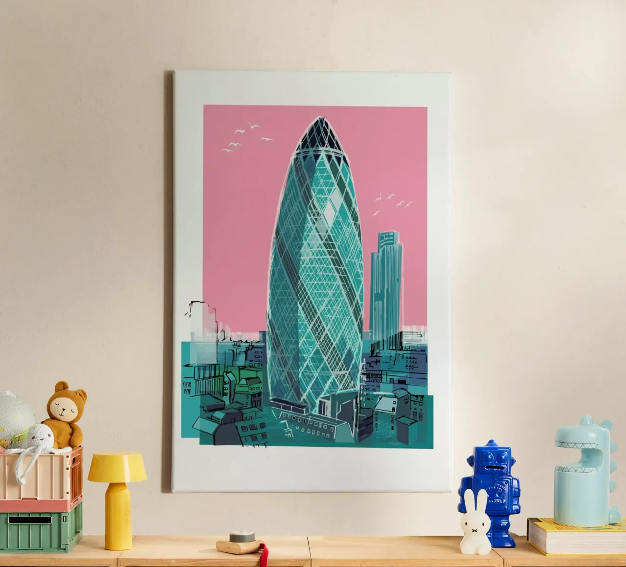St. Mary Axe tela con Cornice a cassetta da Rocket68