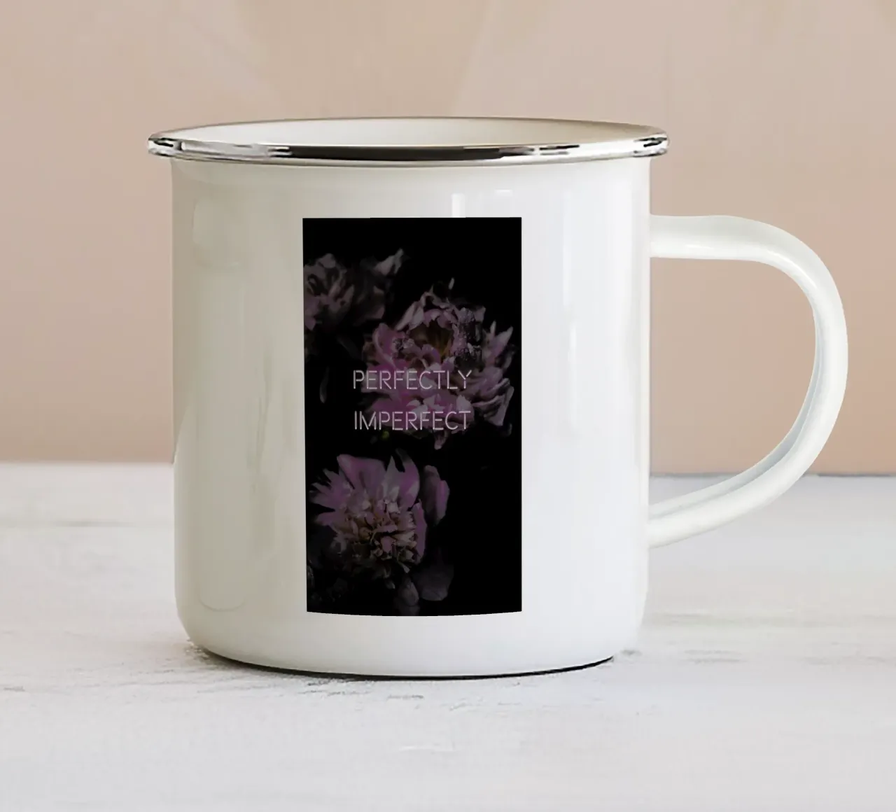 Perfectly imperfect enamel mug by Oh Darling