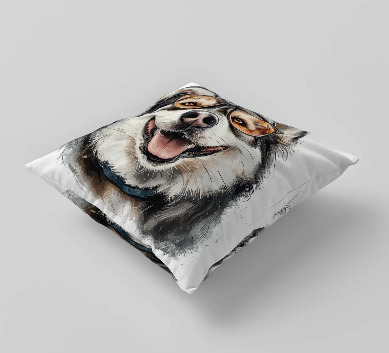 Divertente Alaskan Malamute con gli occhiali cuscino da Funny Animals