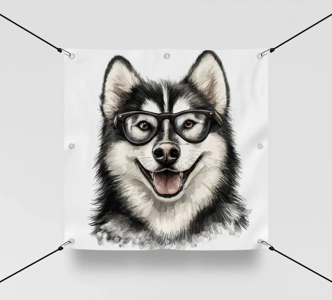 Divertente Alaskan Malamute con gli occhiali telo in pvc da Funny Animals
