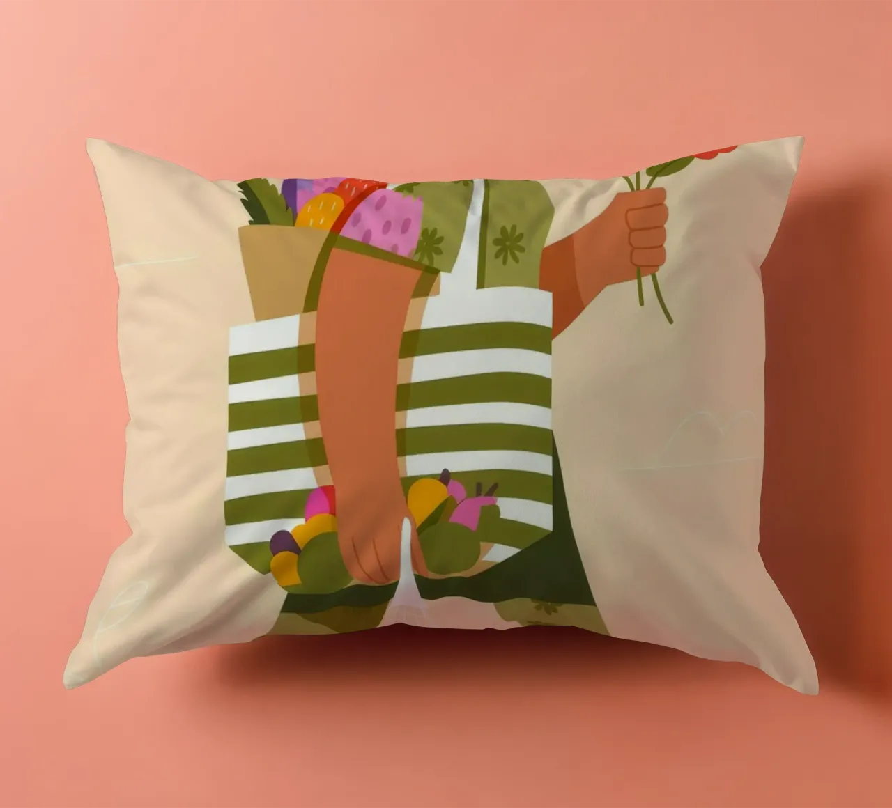 Flower Shopper decorative cushion by Emery Kate