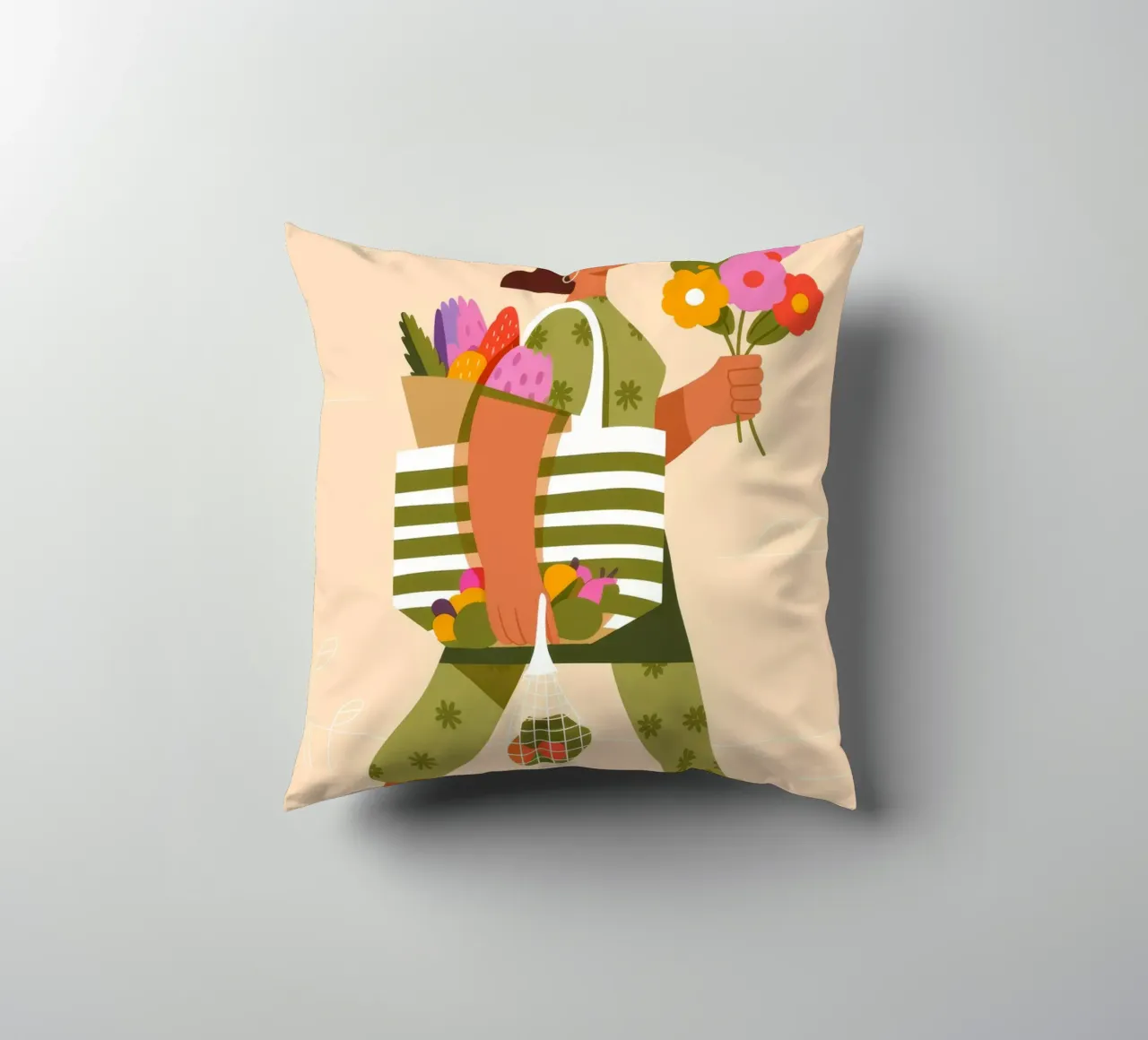 Flower Shopper decorative cushion by Emery Kate