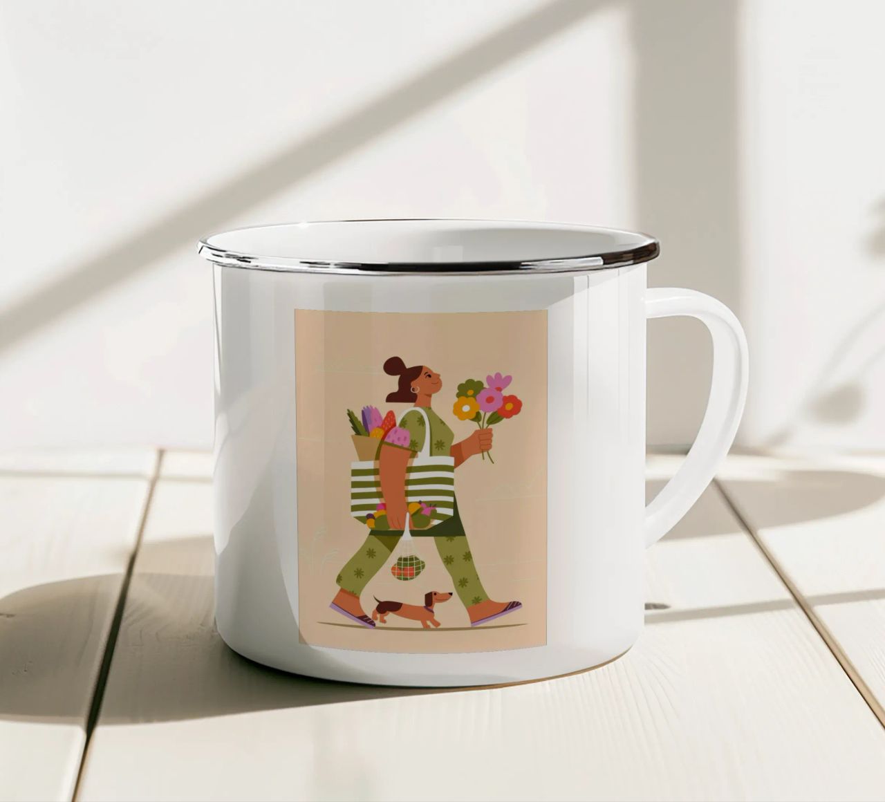 Commessa di fiori tazza in smalto da Emery Kate