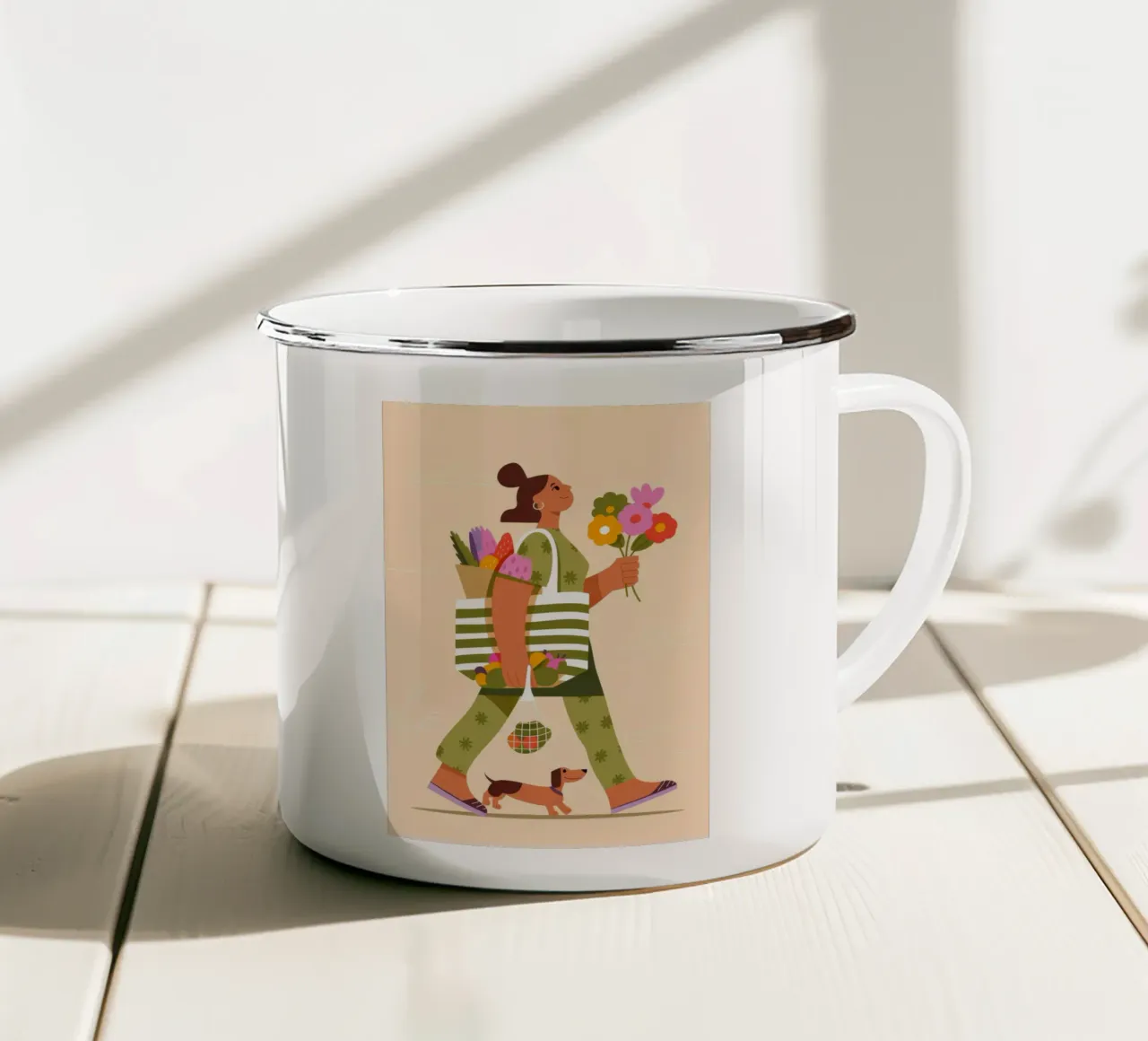 Commessa di fiori tazza in smalto da Emery Kate