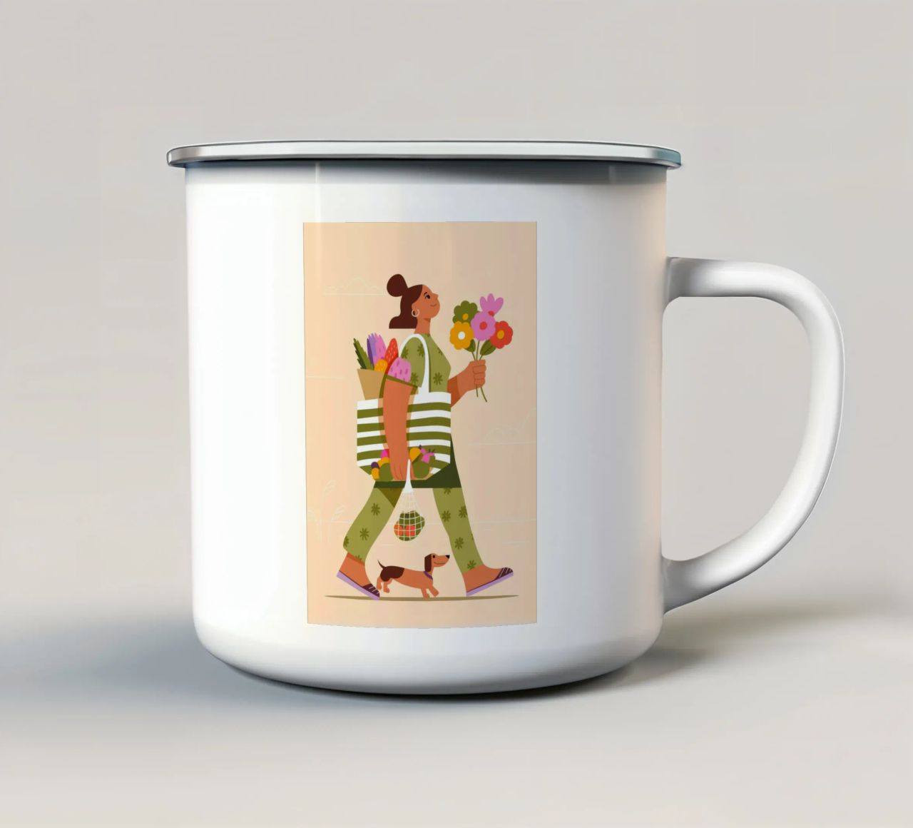 Commessa di fiori tazza in smalto da Emery Kate