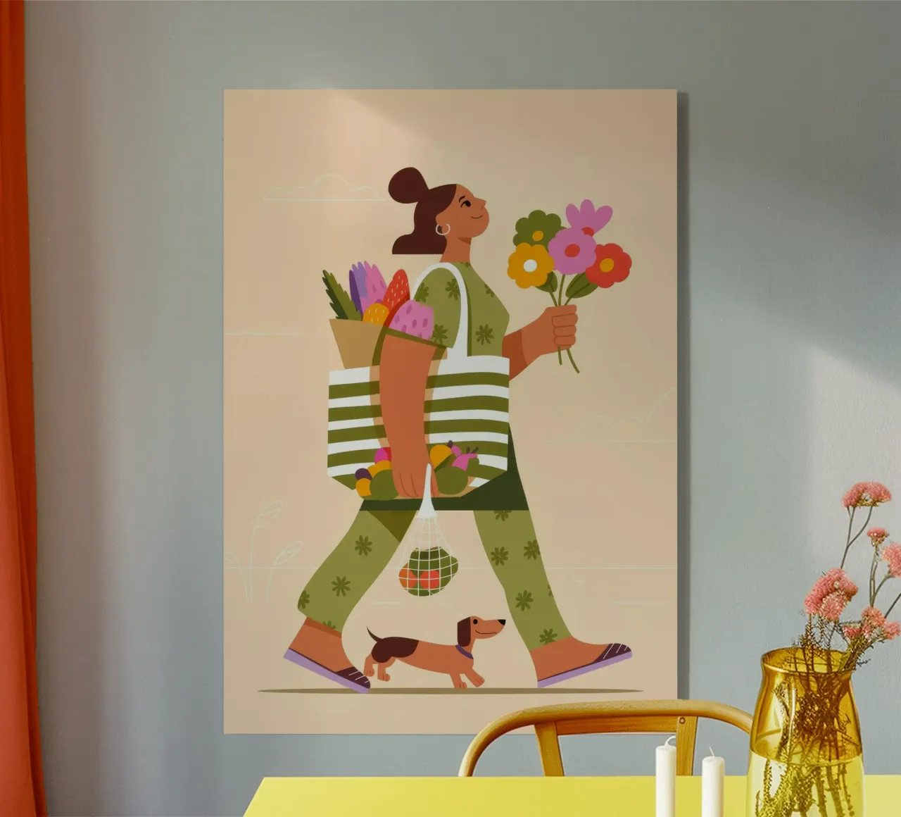 Flower Shopper acrylic glass by Emery Kate