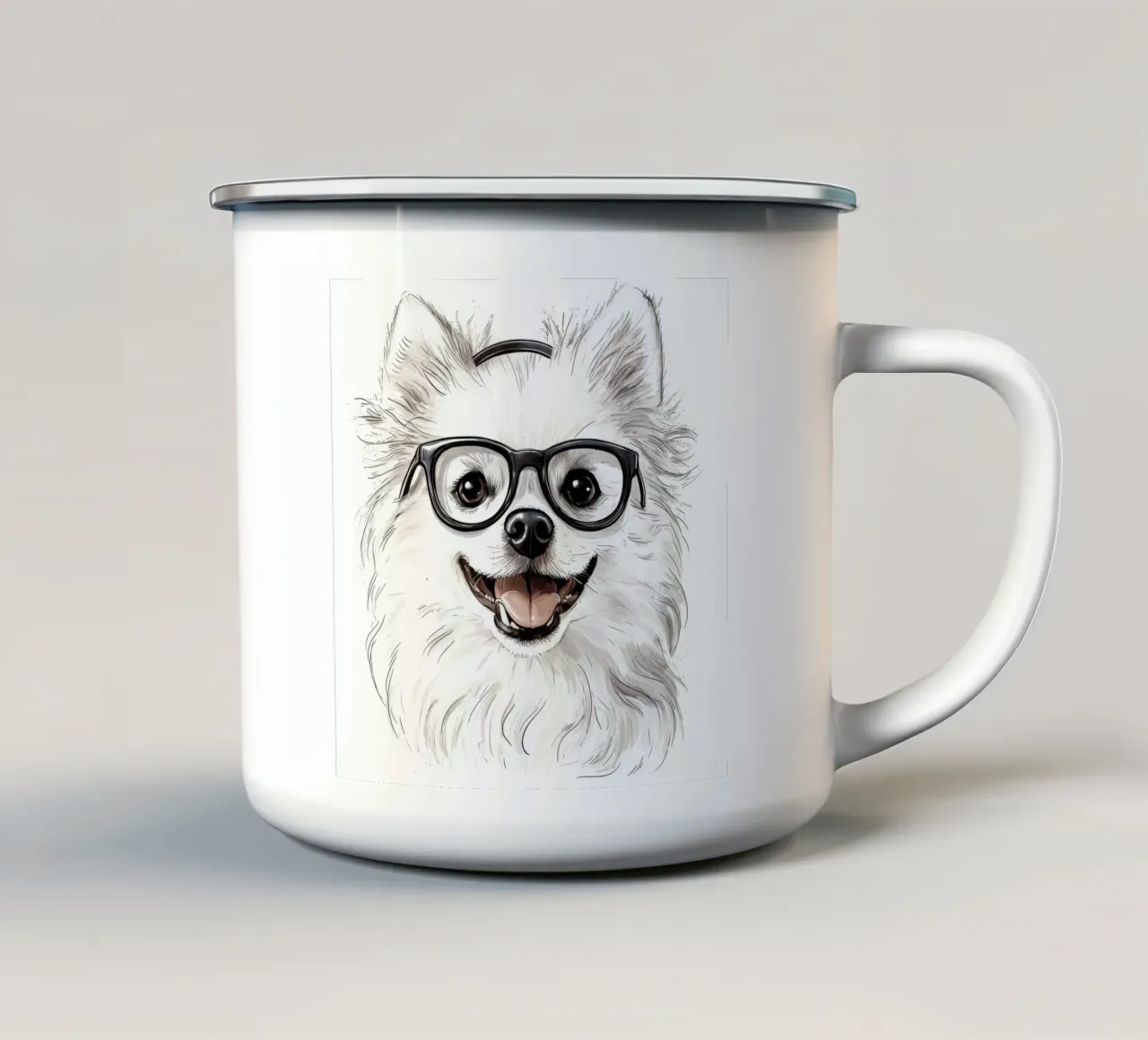Divertente Eschimese americano con gli occhiali tazza in smalto da Funny Animals