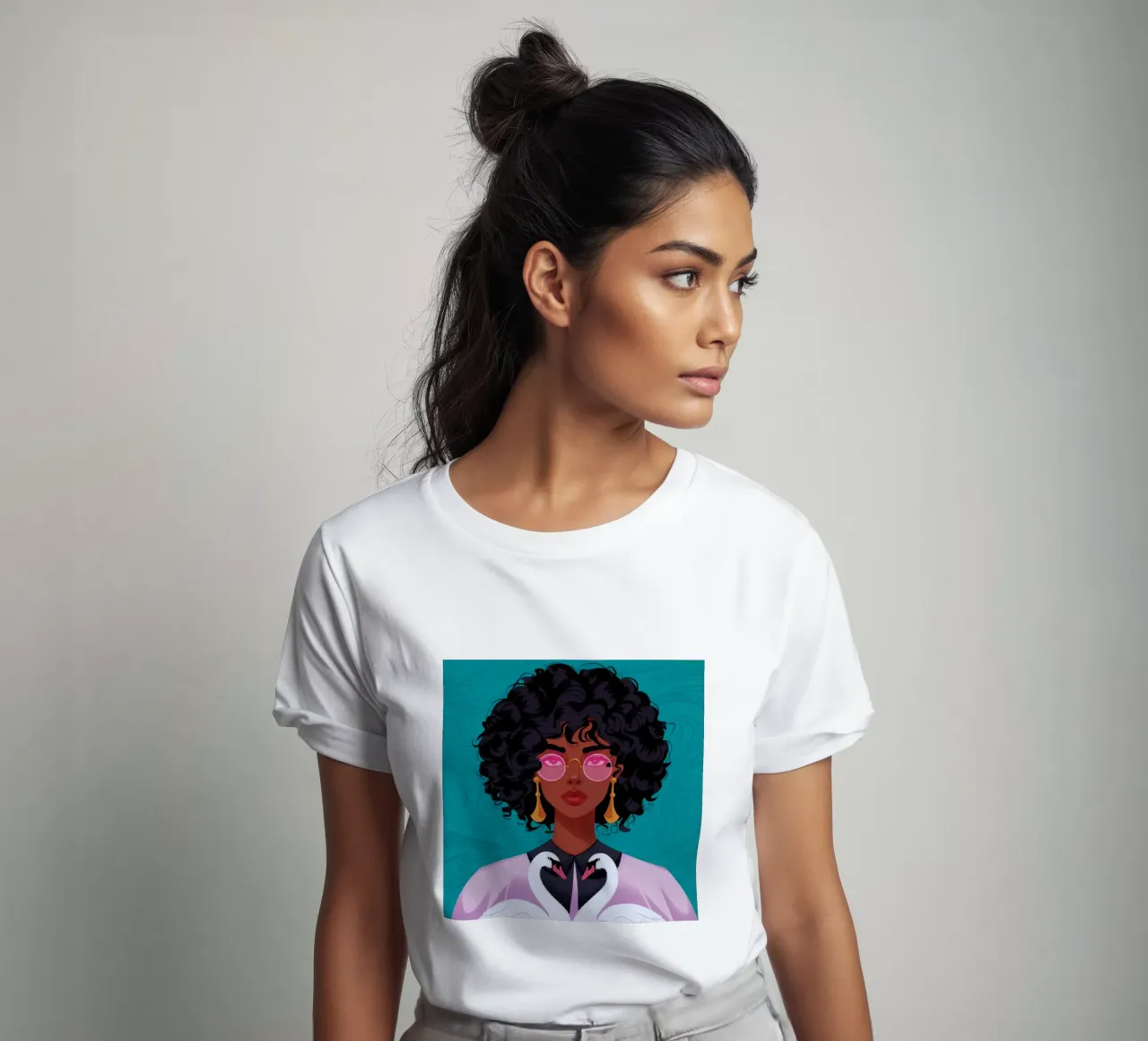 Cigni dai capelli ricci t-shirt da Emery Kate