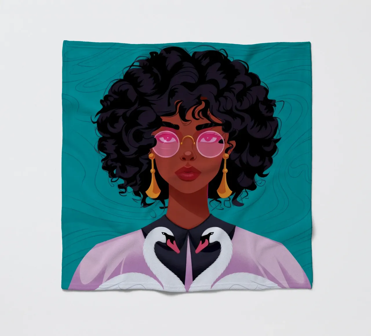 Cigni dai capelli ricci coperta in pile da Emery Kate