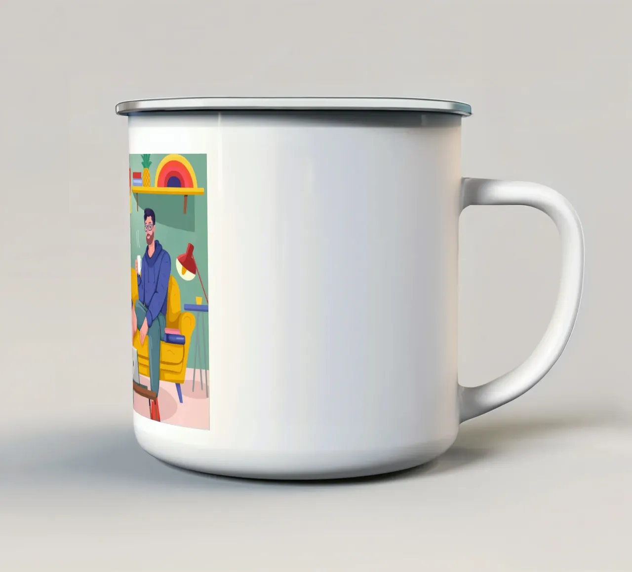 Conversación acogedora taza de esmalte de Emery Kate