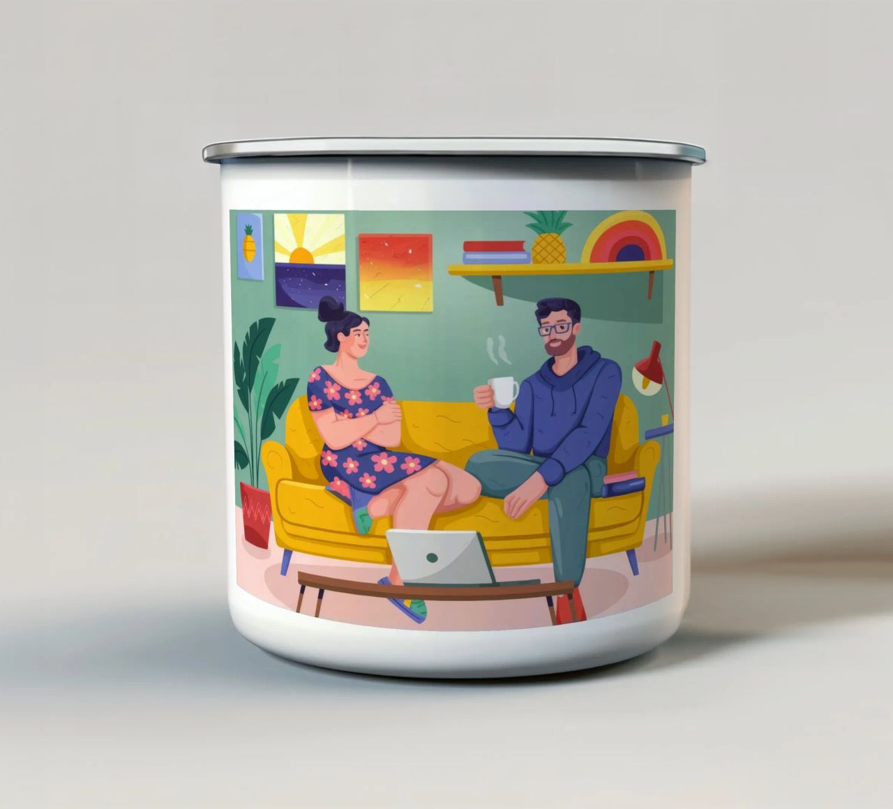Conversazione accogliente tazza in smalto da Emery Kate