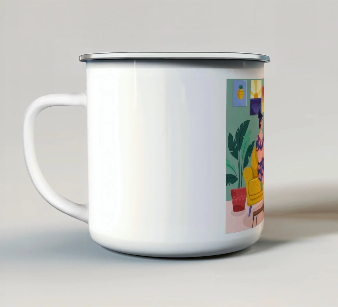 Conversazione accogliente tazza in smalto da Emery Kate