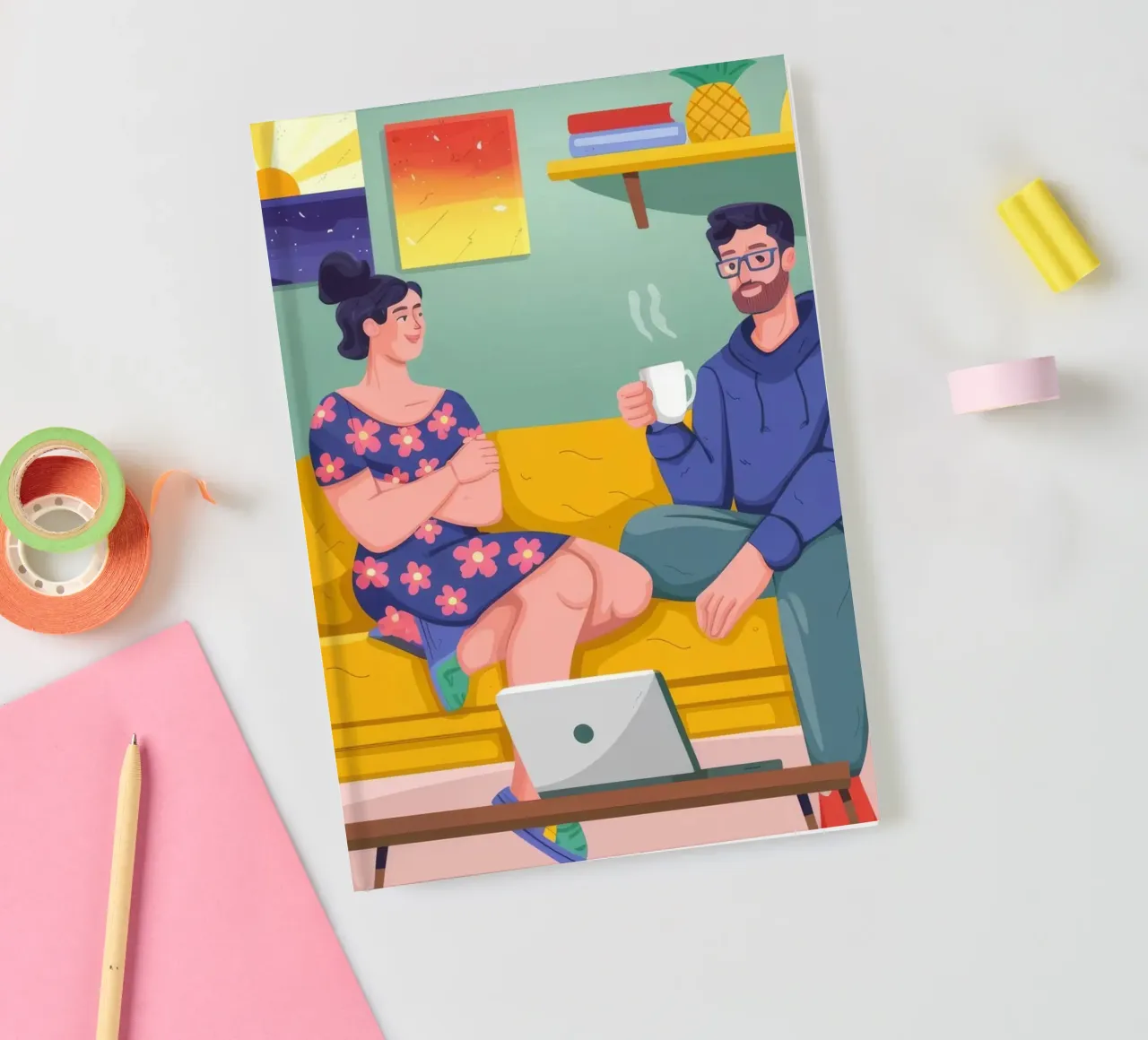 Cozy Conversation notebook by Emery Kate