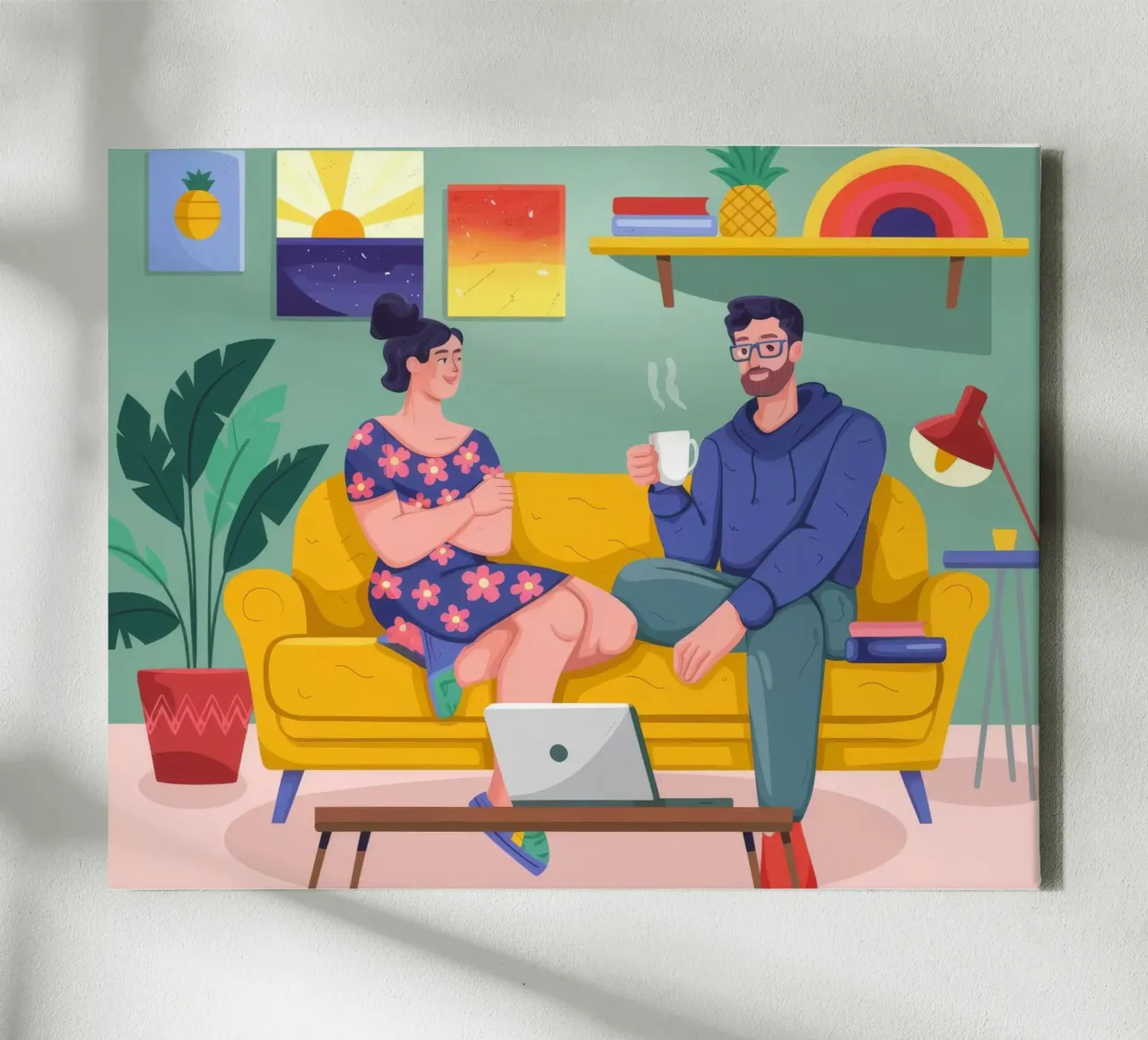 Gezellig gesprek canvas met Baklijst van Emery Kate