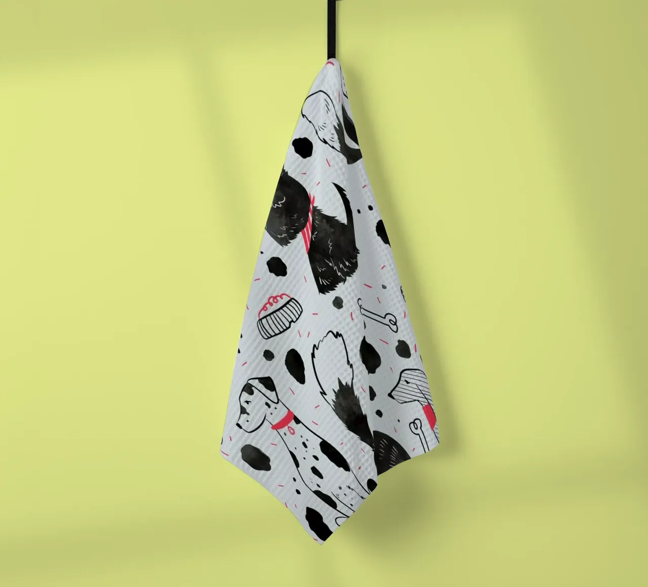 Dogs tea towel by Moira Scicluna Zahra