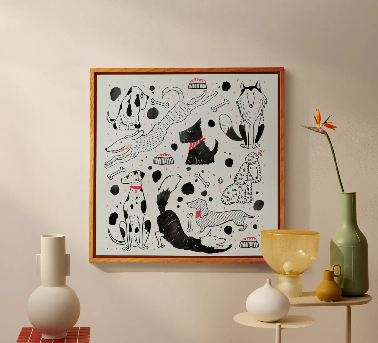 Dogs acrylic glass by Moira Scicluna Zahra