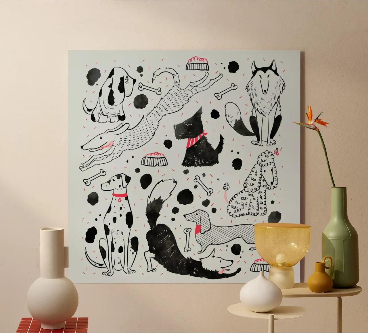 Dogs acrylic glass by Moira Scicluna Zahra