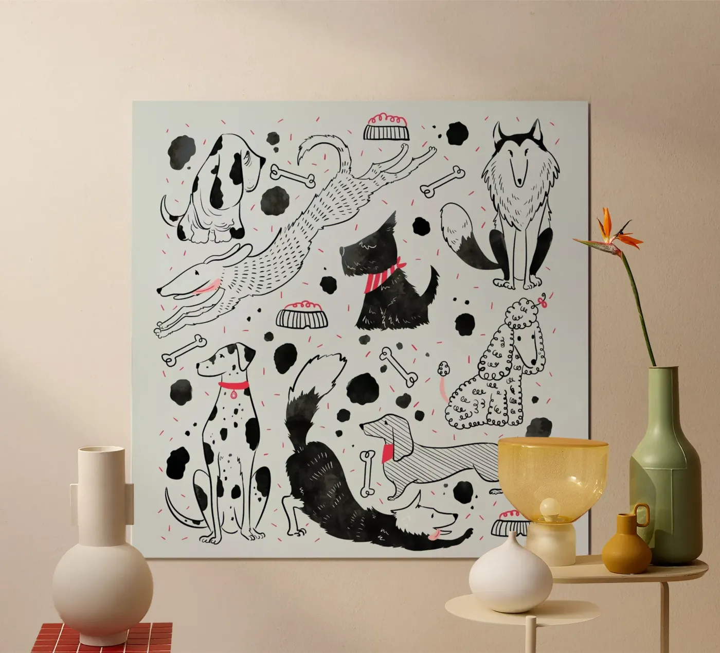 Dogs poster van Moira Scicluna Zahra