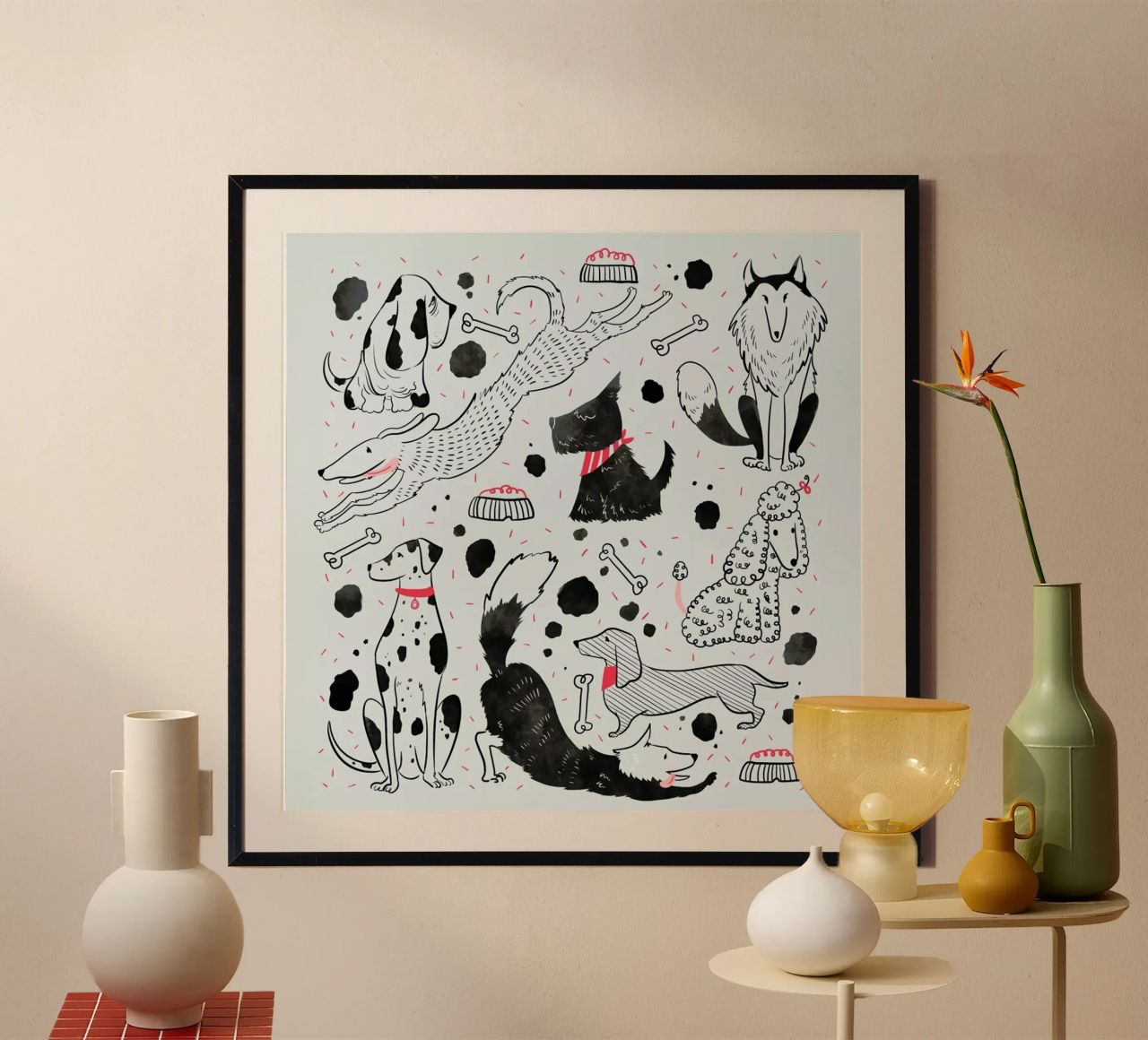 Dogs poster by Moira Scicluna Zahra