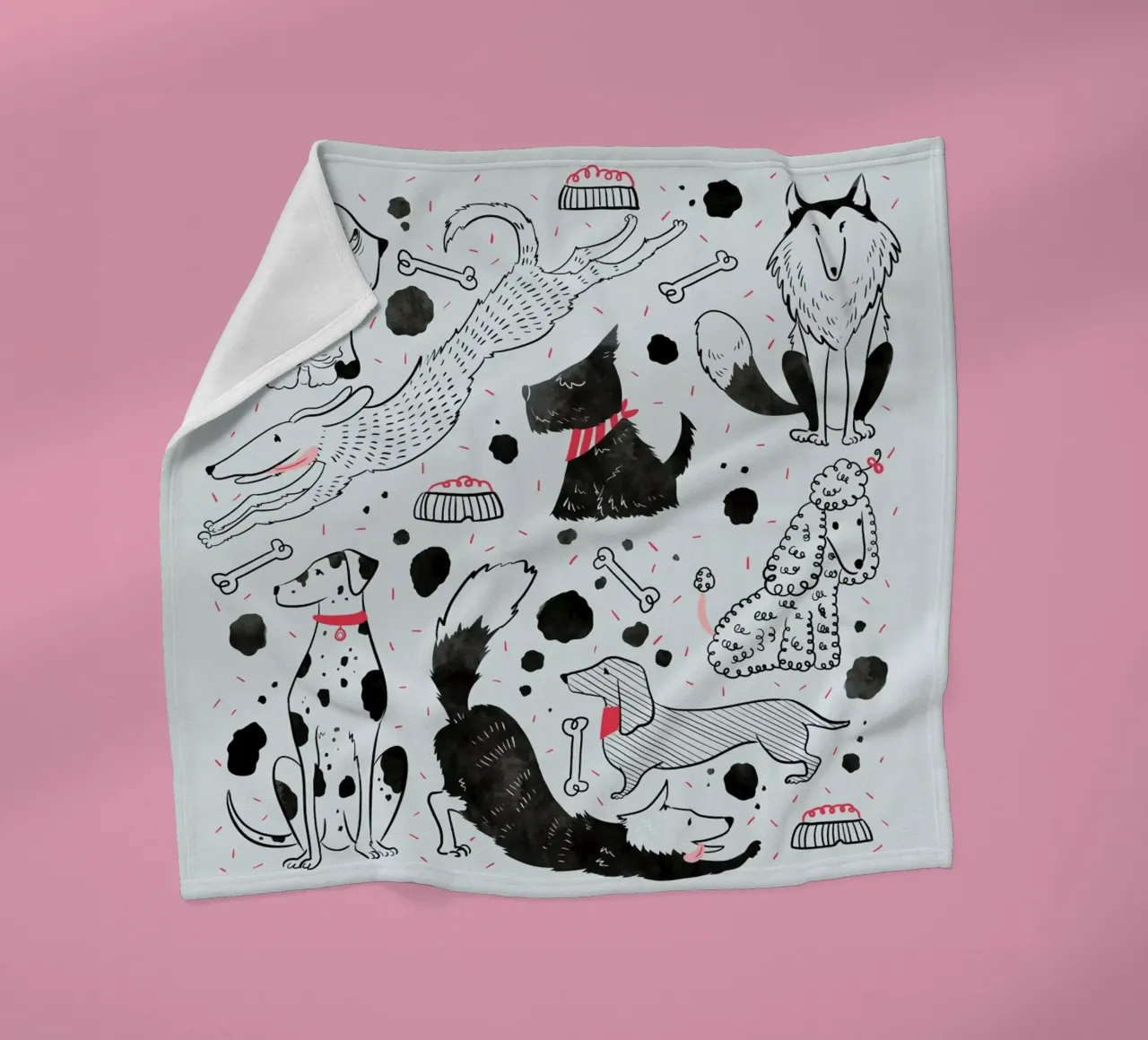 Dogs fleece blanket by Moira Scicluna Zahra