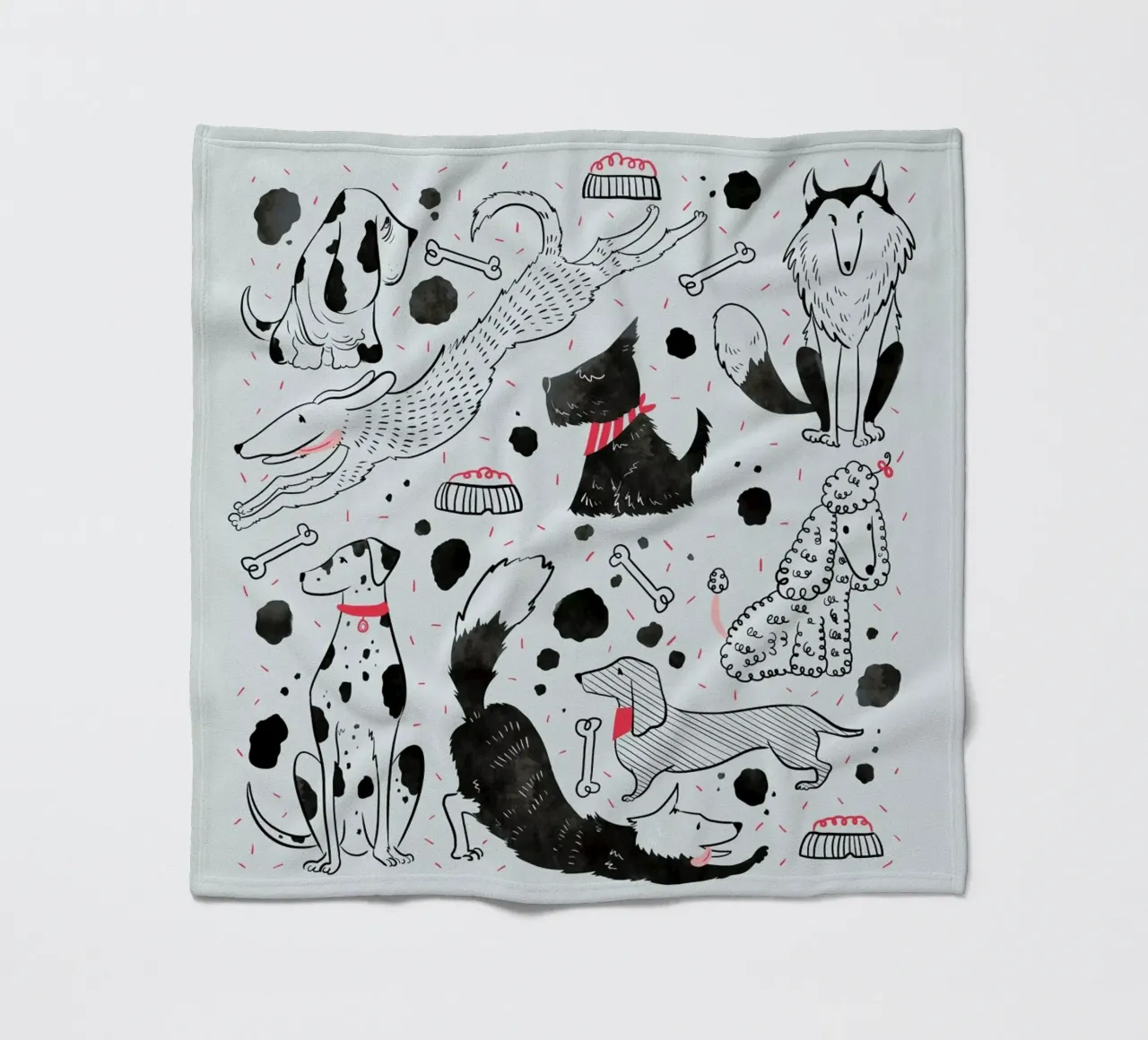 Dogs fleece blanket by Moira Scicluna Zahra