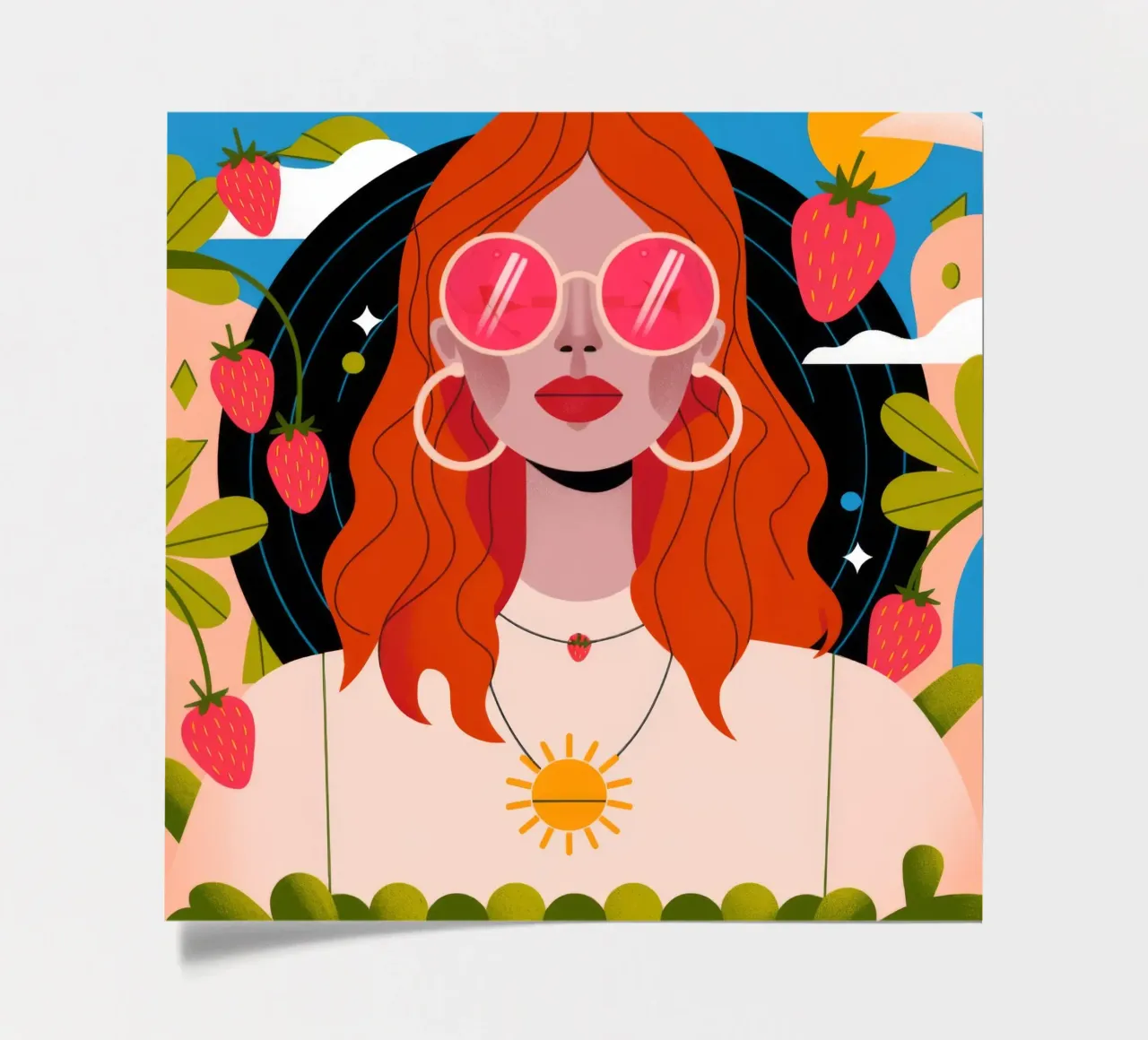 Strawberry Fields sticker sheet by Emery Kate