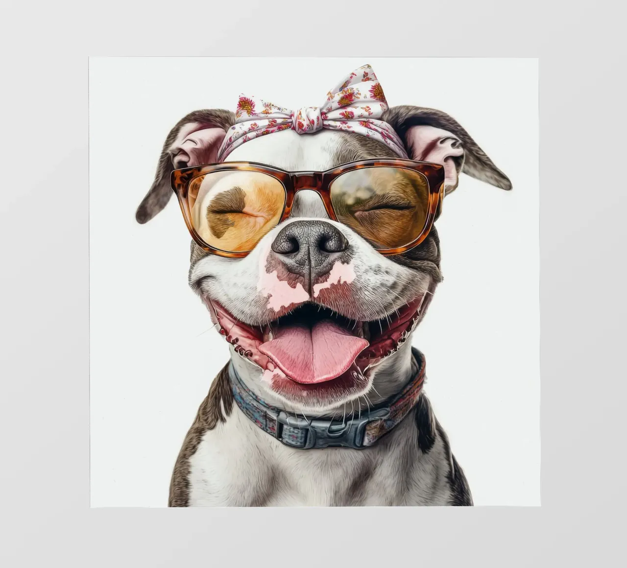 Divertente Pit Bull americano con gli occhiali telo in pvc da Funny Animals