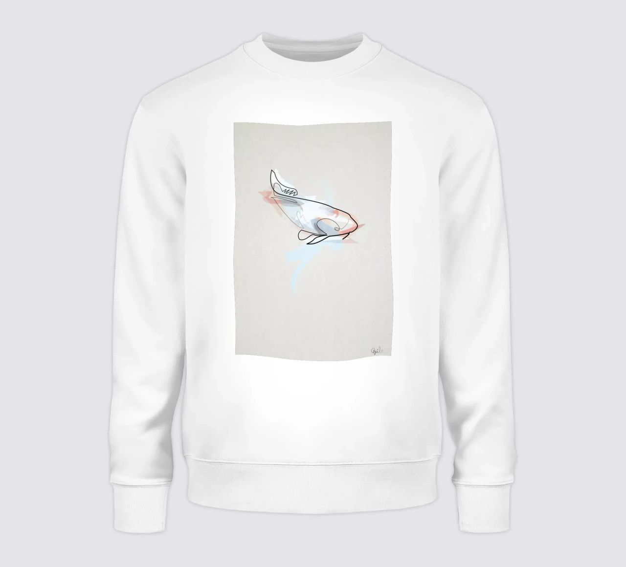 One Line Koi Fish felpa da Quibe