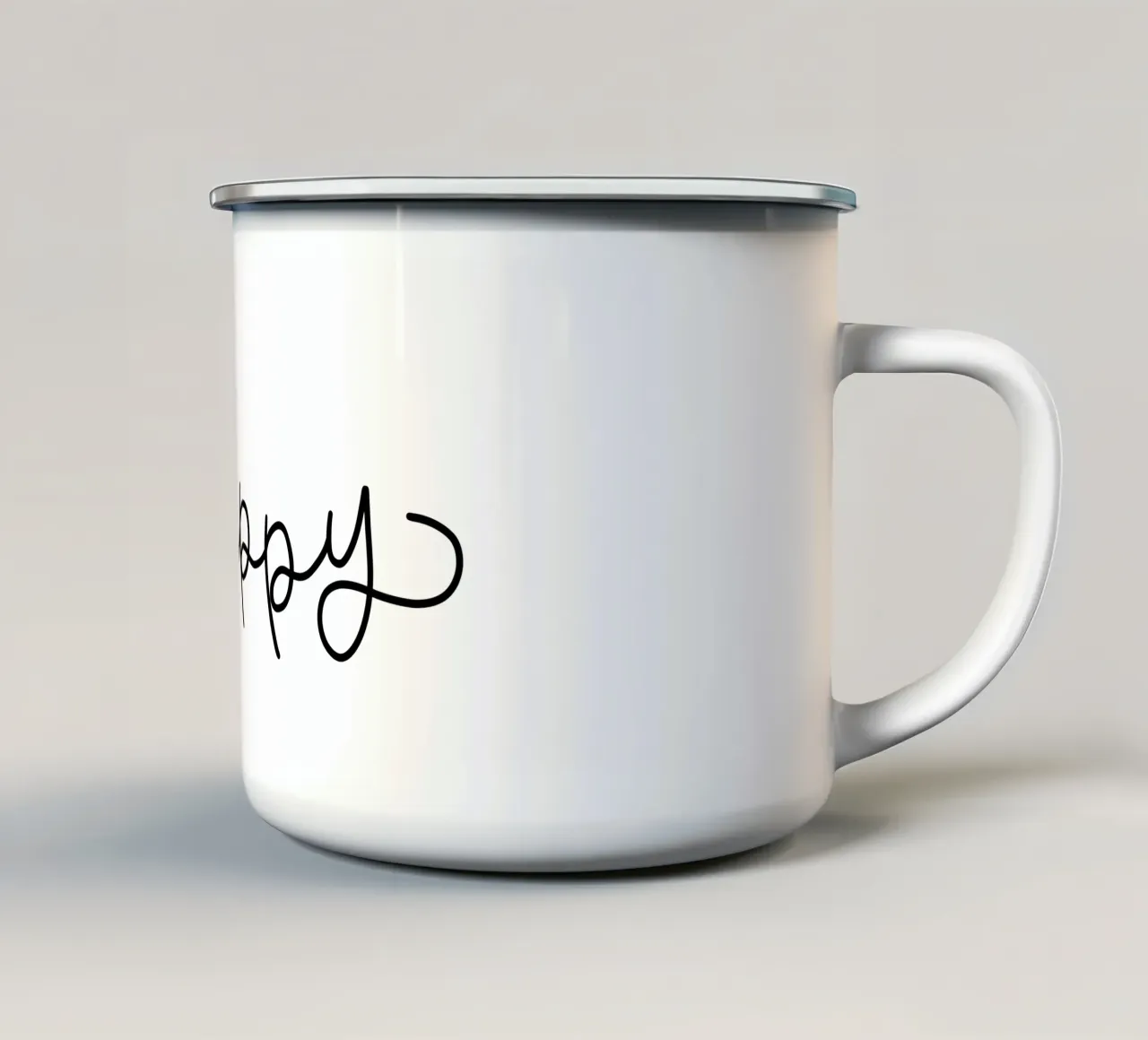 happy tazza in smalto da LIMITED EDITION LETTERS