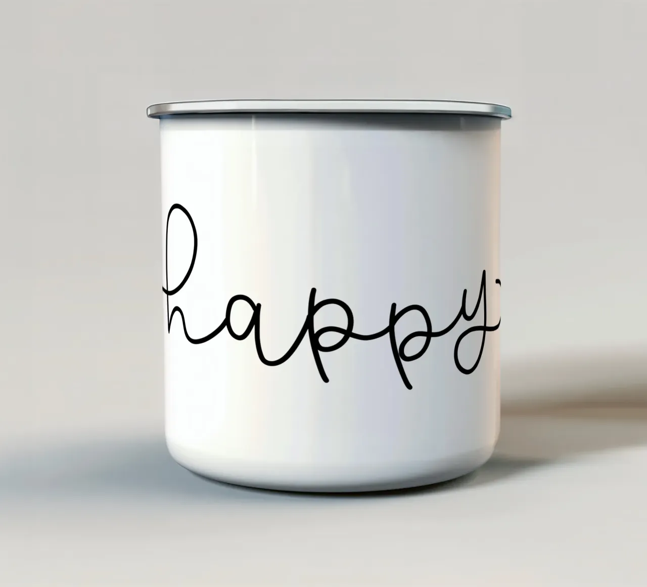 happy tazza in smalto da LIMITED EDITION LETTERS