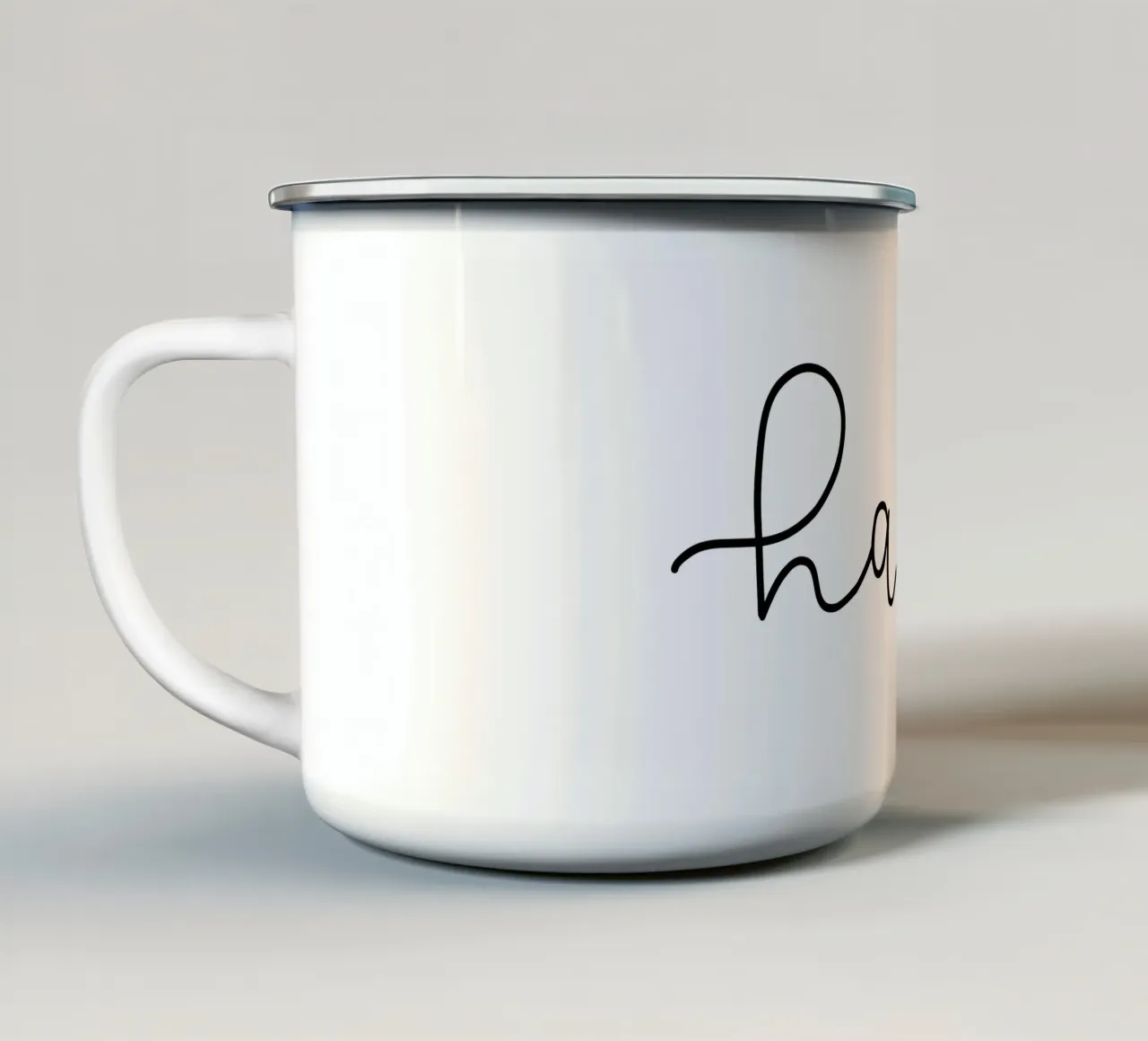 happy tazza in smalto da LIMITED EDITION LETTERS