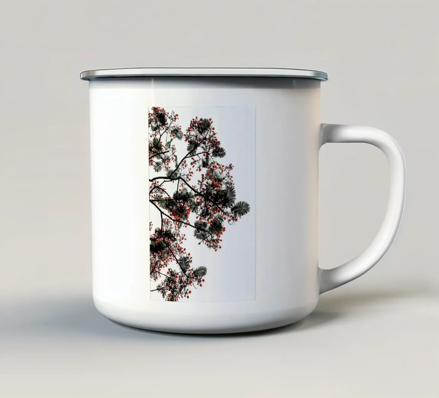 Flamboyant enamel mug by Shot By Clint