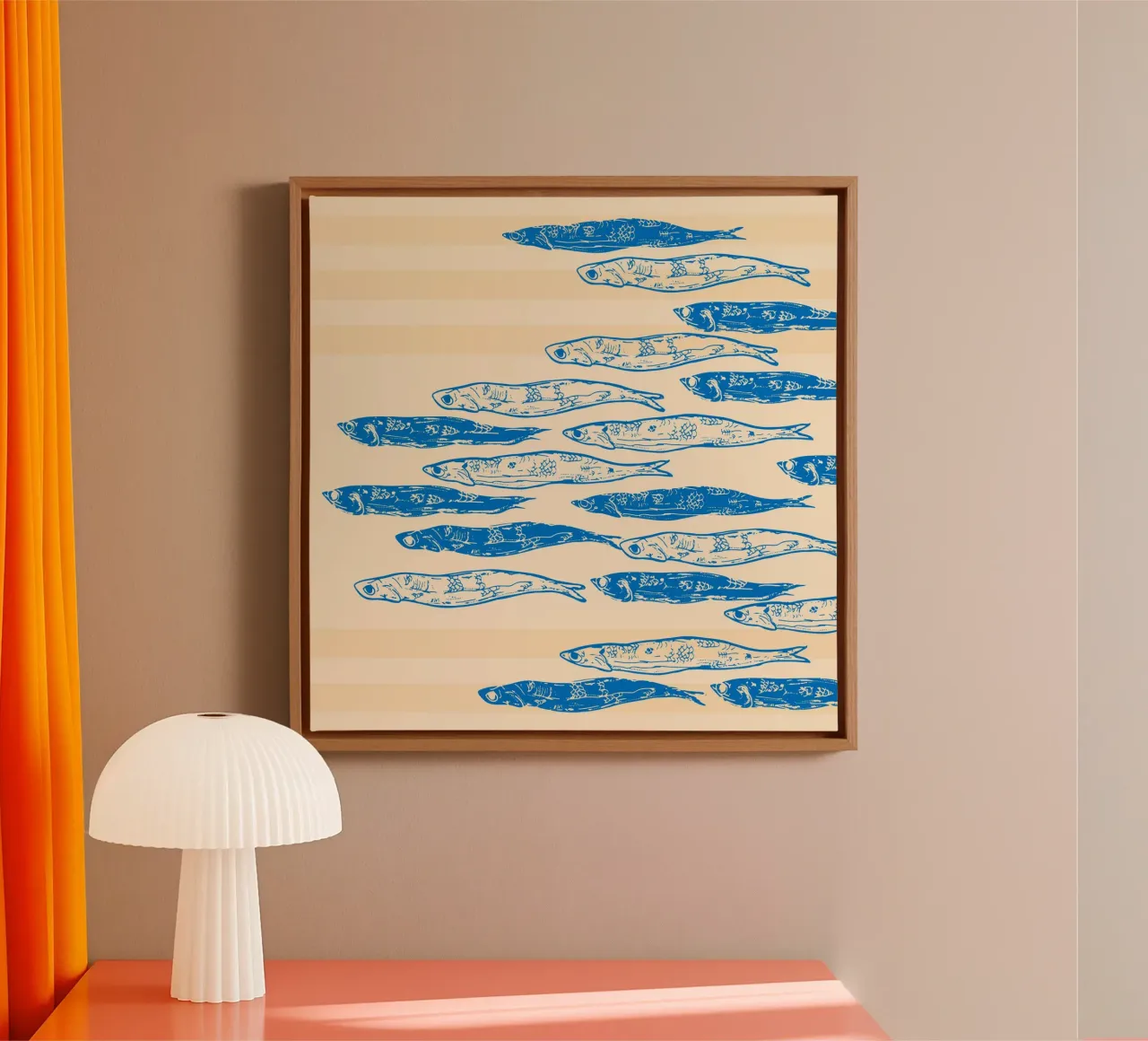 Sardine Serenade canvas met Baklijst van EDMPROJECT