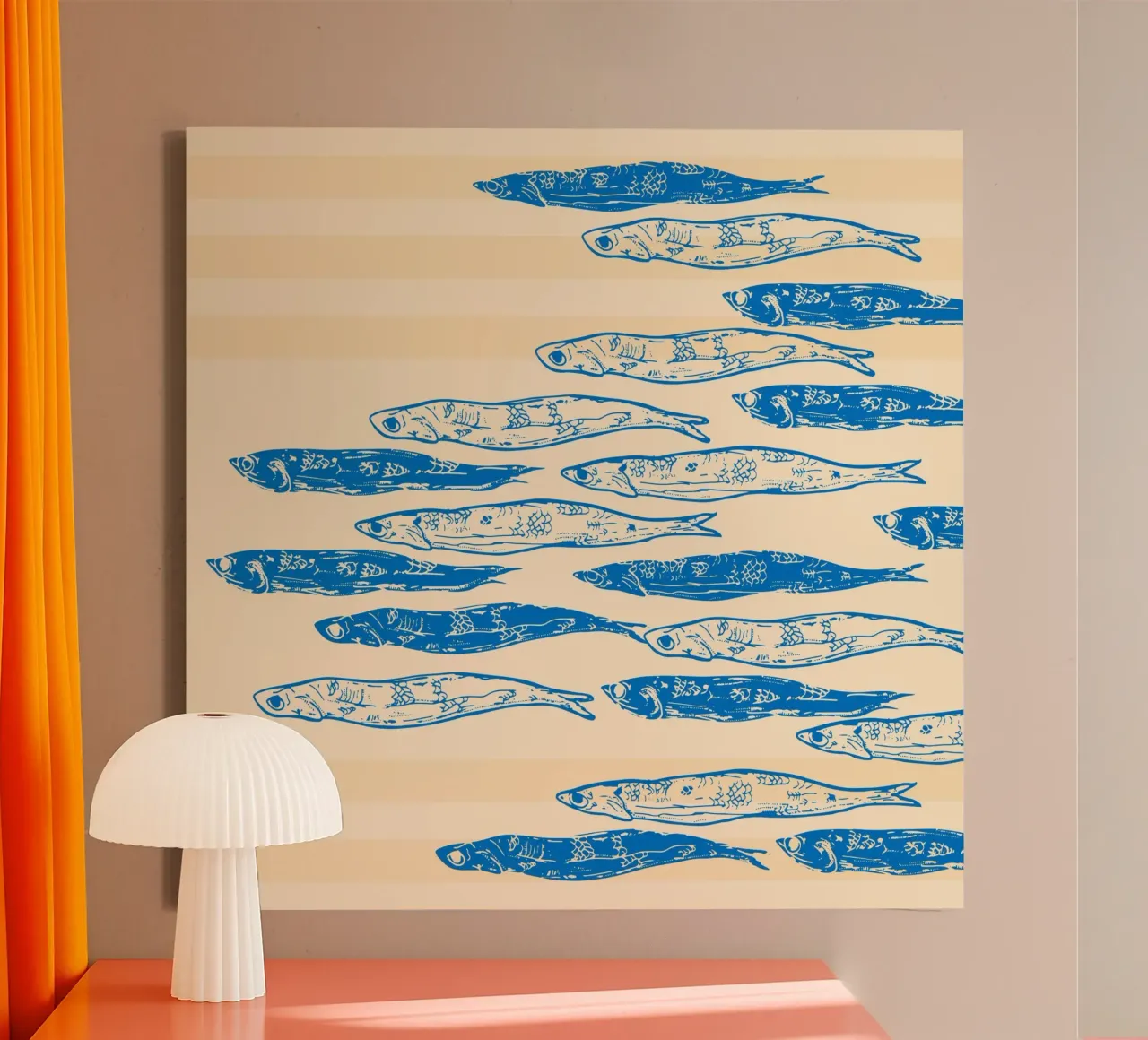 Sardine Serenade canvas met Baklijst van EDMPROJECT