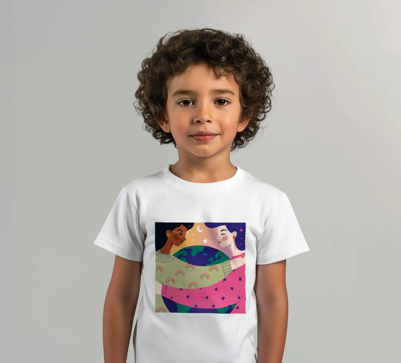Die Welt umarmt die Einheit Kinder T-Shirt von Emery Kate