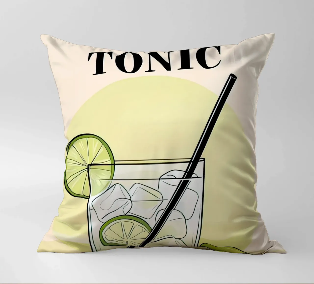 Gin and Tonic poster decorative cushion by 🎁 ARTVI-SHOP