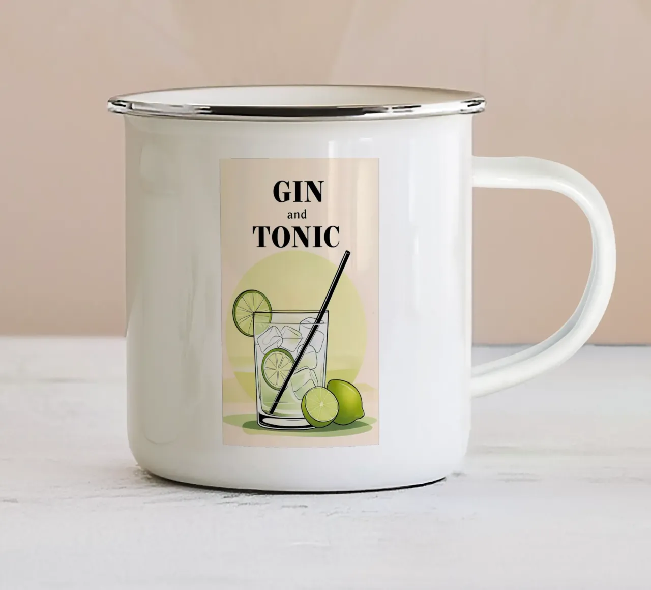 Poster di Gin e Tonic tazza in smalto da ARTVI-SHOP