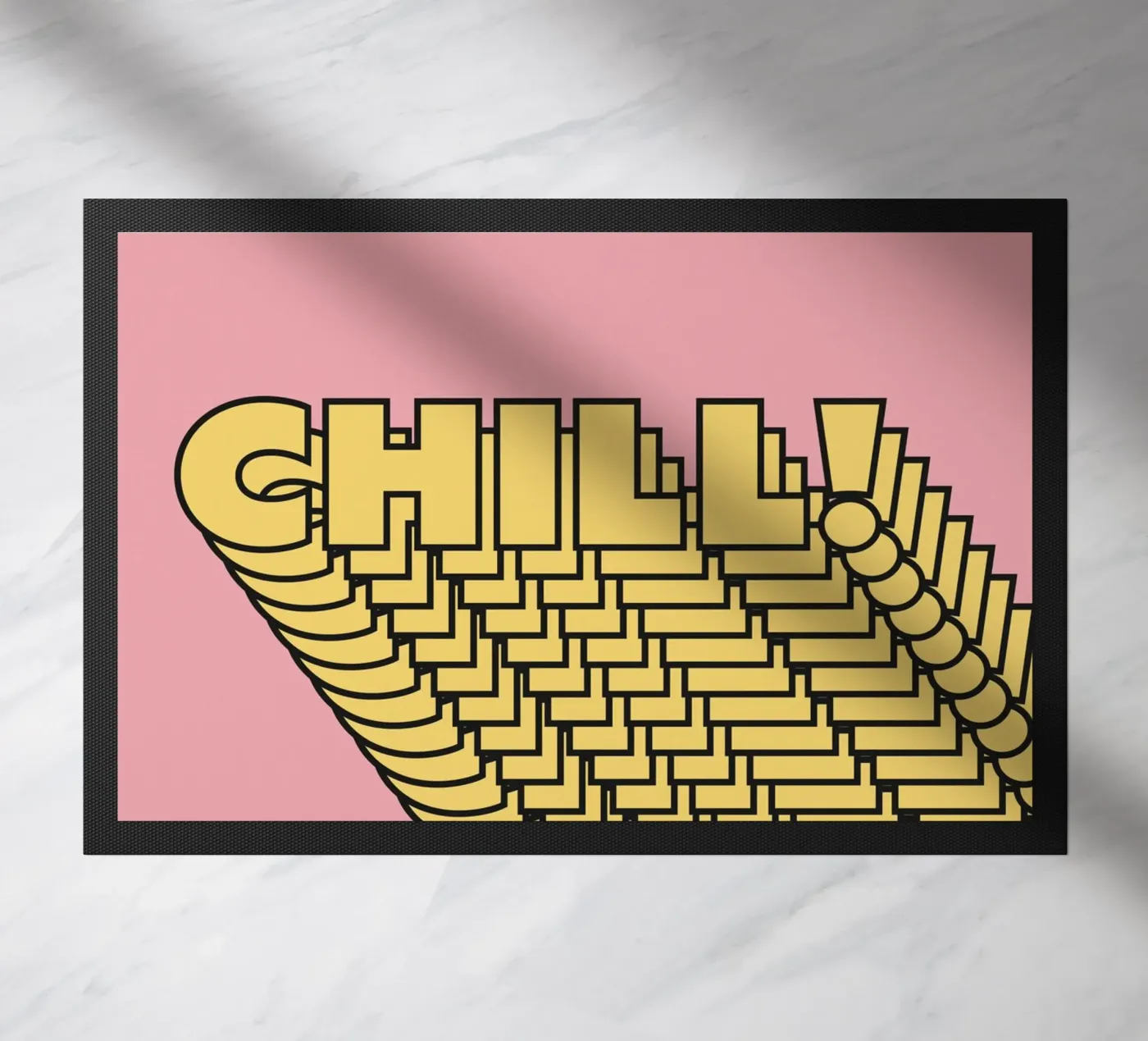 Chill Repeating Text Cool Pattern doormat by Paigaam Studio