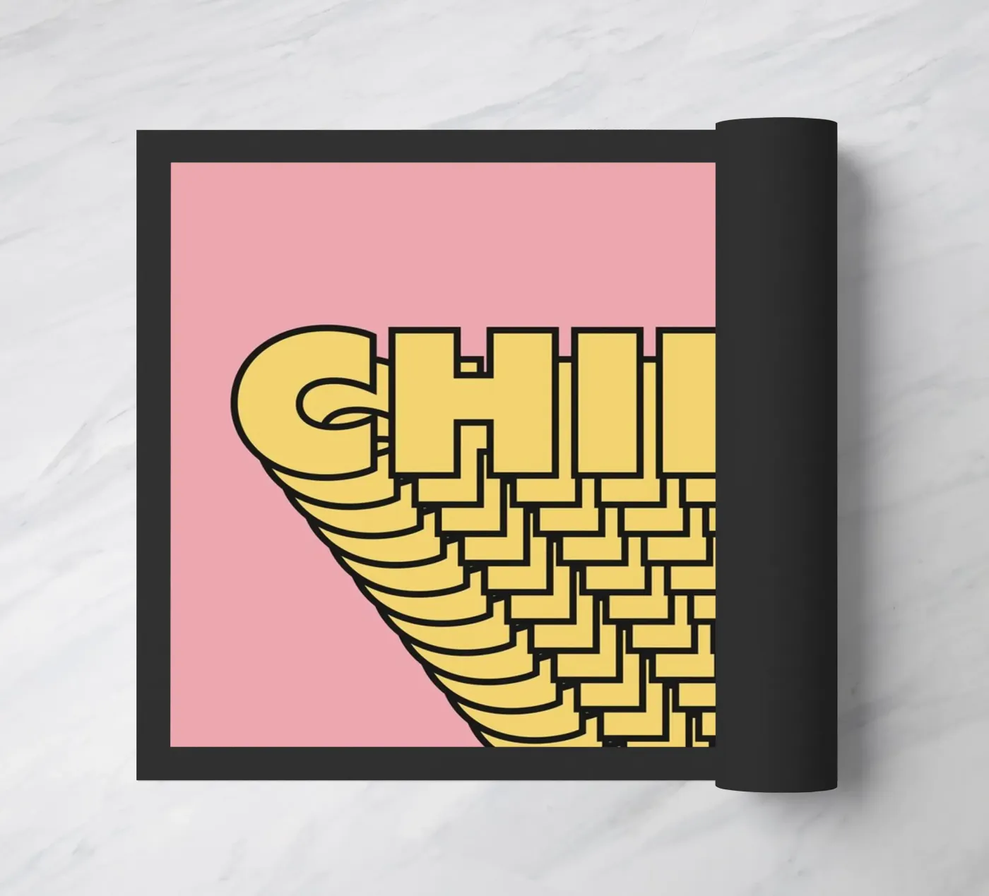 Chill Repeating Text Cool Pattern doormat by Paigaam Studio