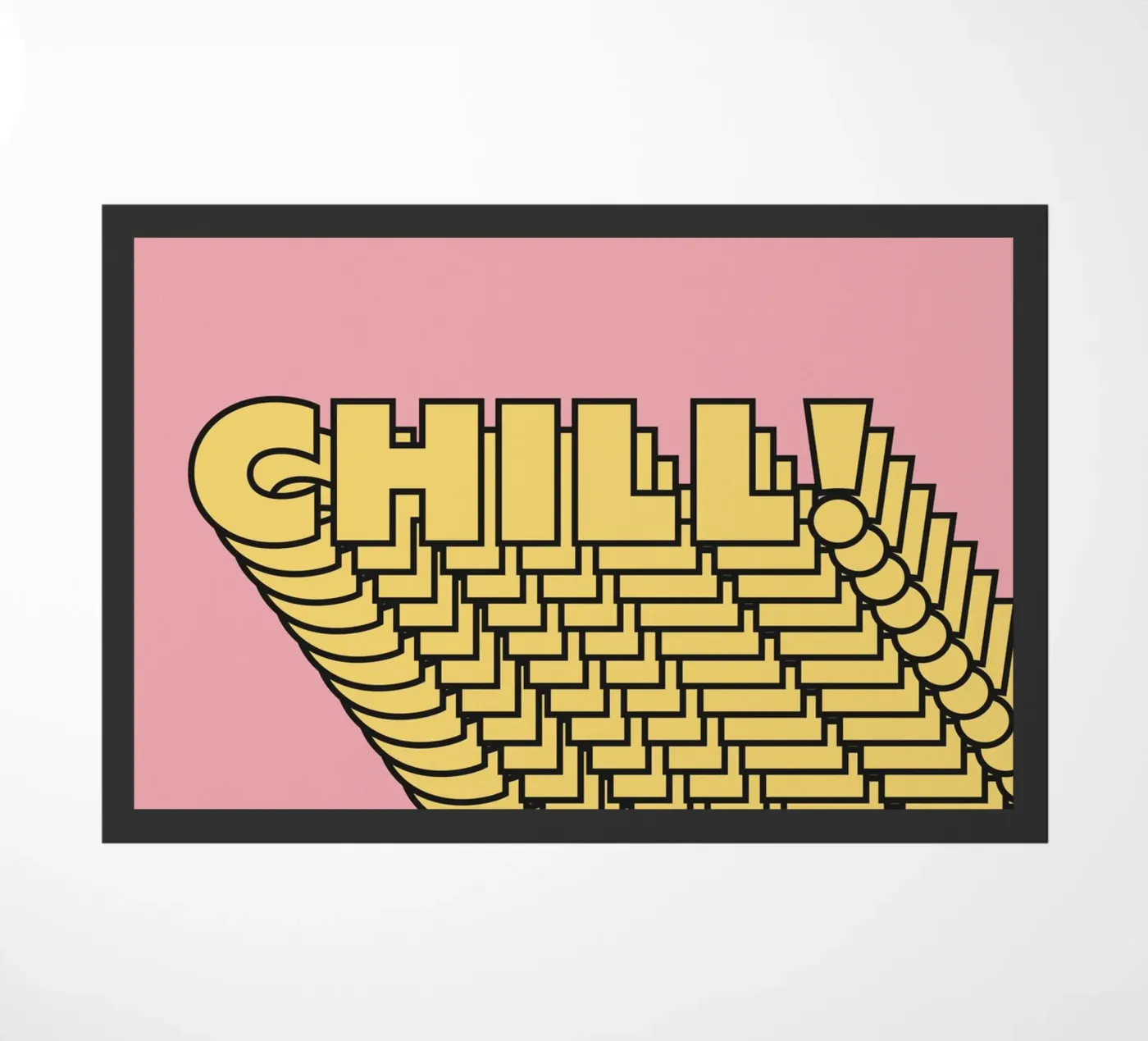 Chill Repeating Text Cool Pattern doormat by Paigaam Studio
