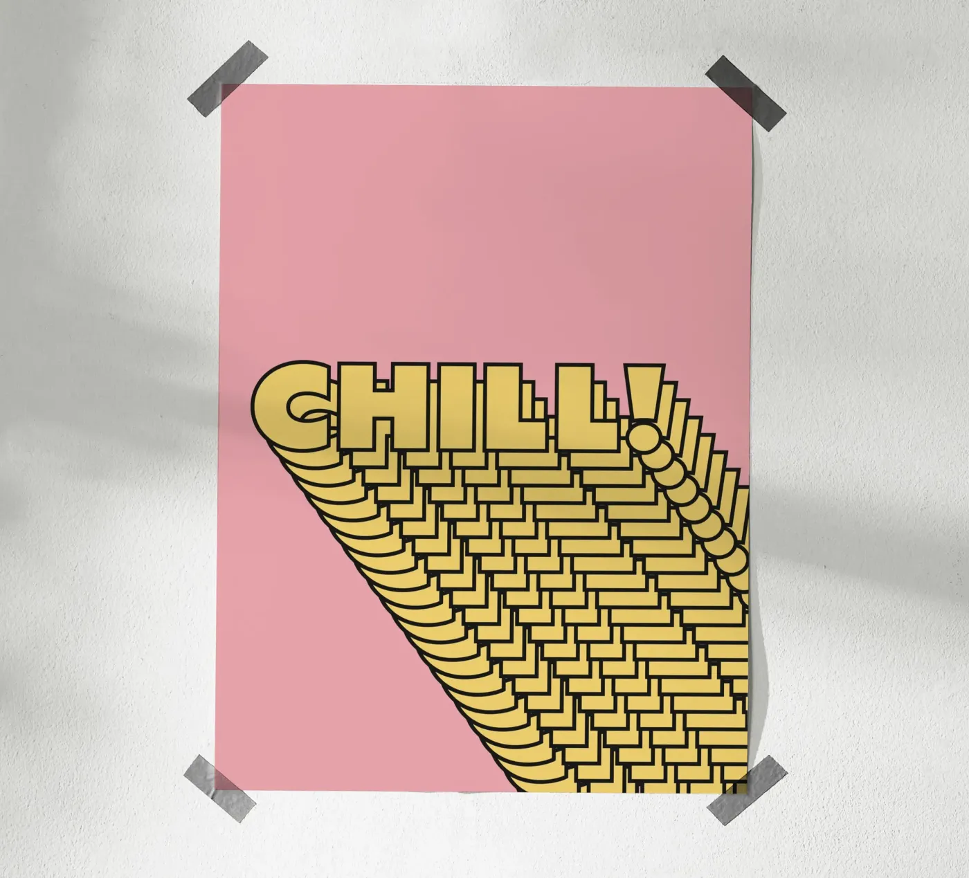 Chill Repeating Text Cool Pattern poster by Paigaam Studio