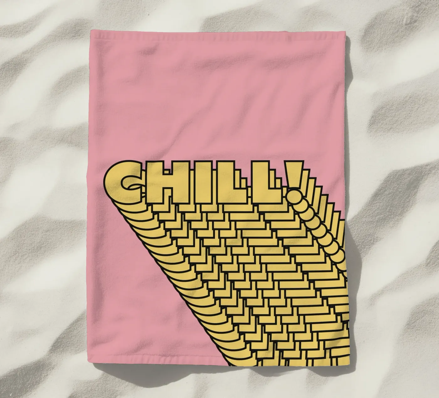 Chill Repeating Text Cool Pattern strandhanddoek van Paigaam Studio