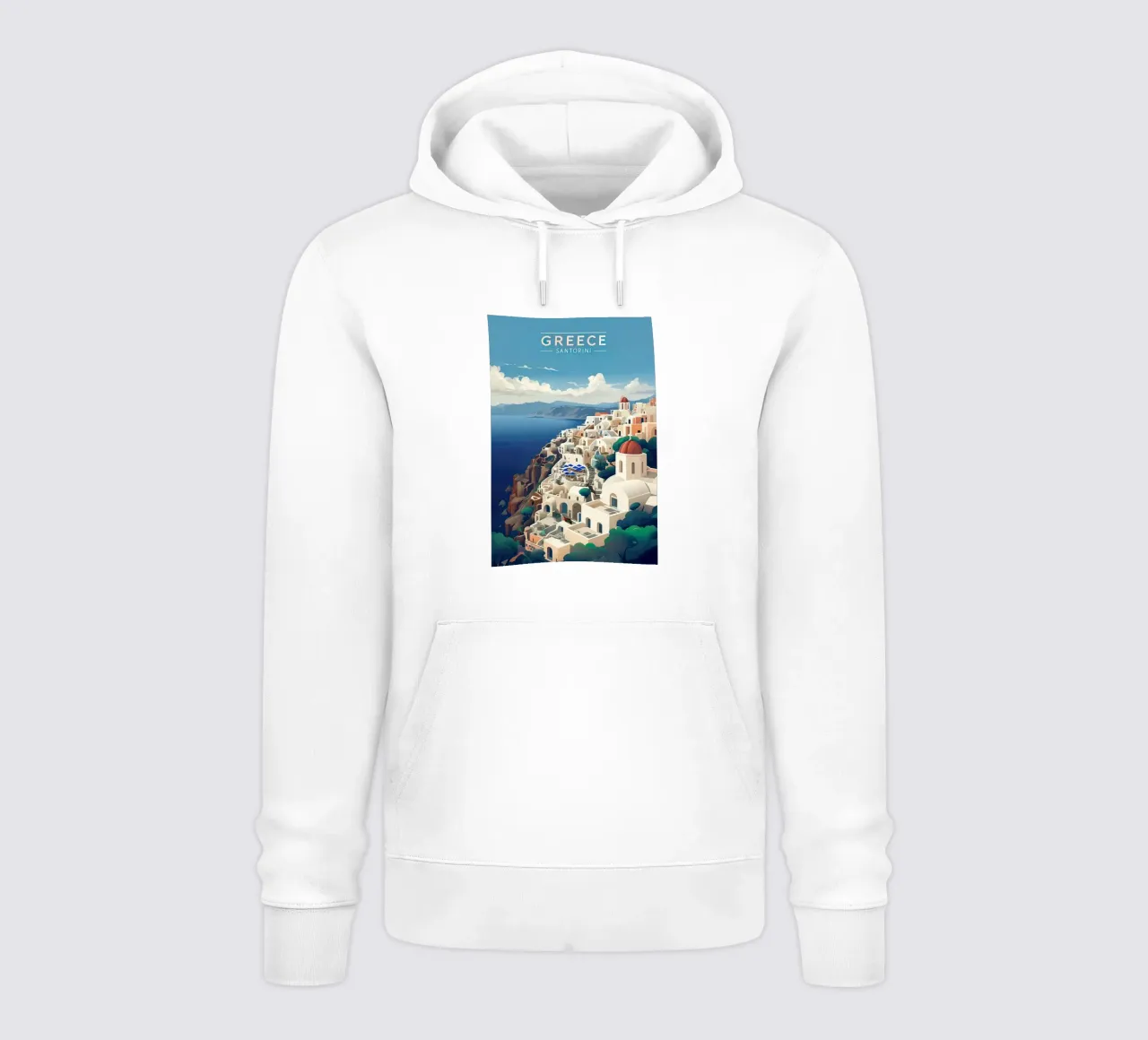 Greece santorini poster felpa con cappuccio da ARTVI-SHOP