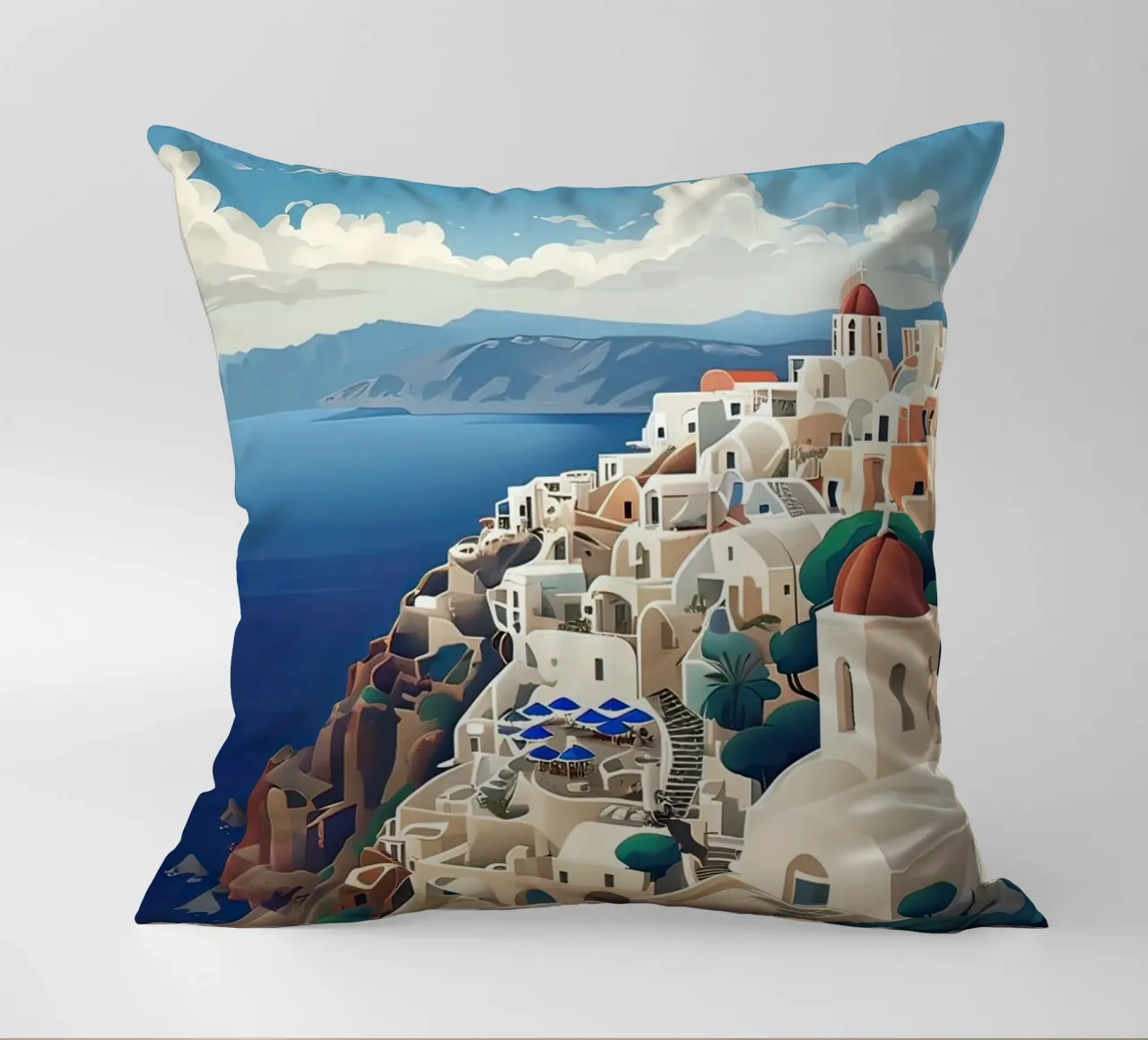 Greece santorini poster cuscino da 🎁 ARTVI-SHOP