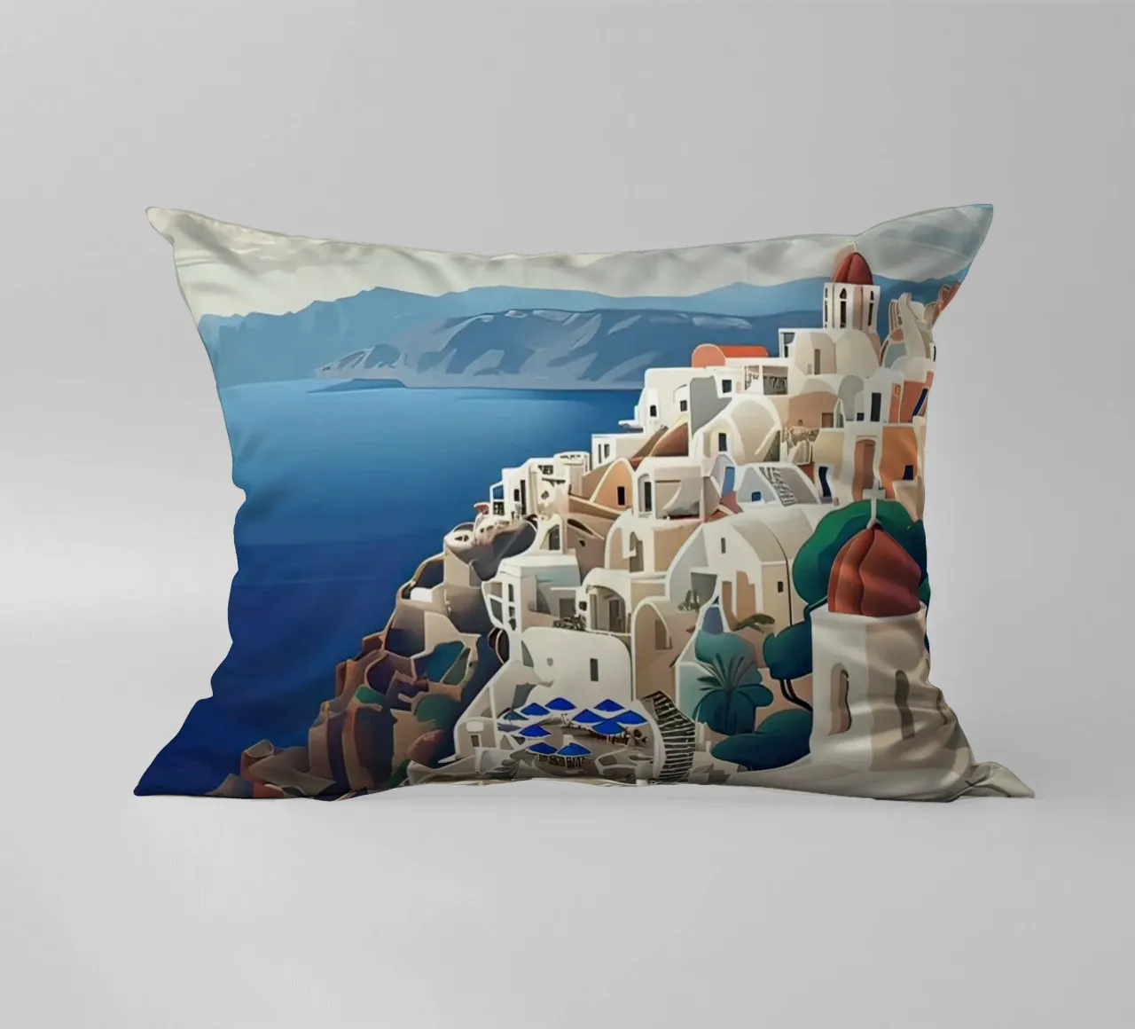Greece santorini poster cuscino da 🎁 ARTVI-SHOP